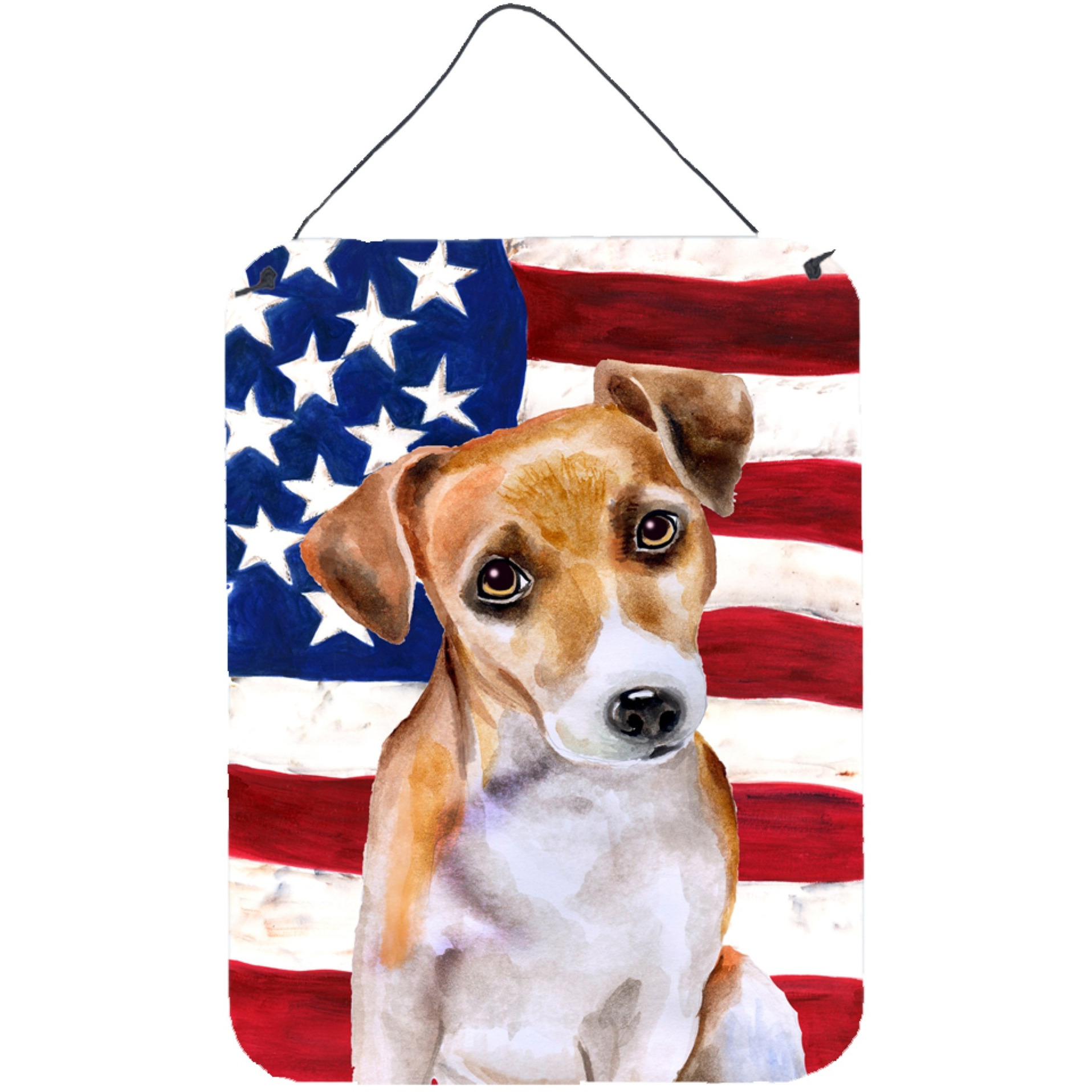 &quotCaroline's Treasures Jack Russell Terrier 2 Patriotic Metal Print, 16"" x 12"", Multicolor"