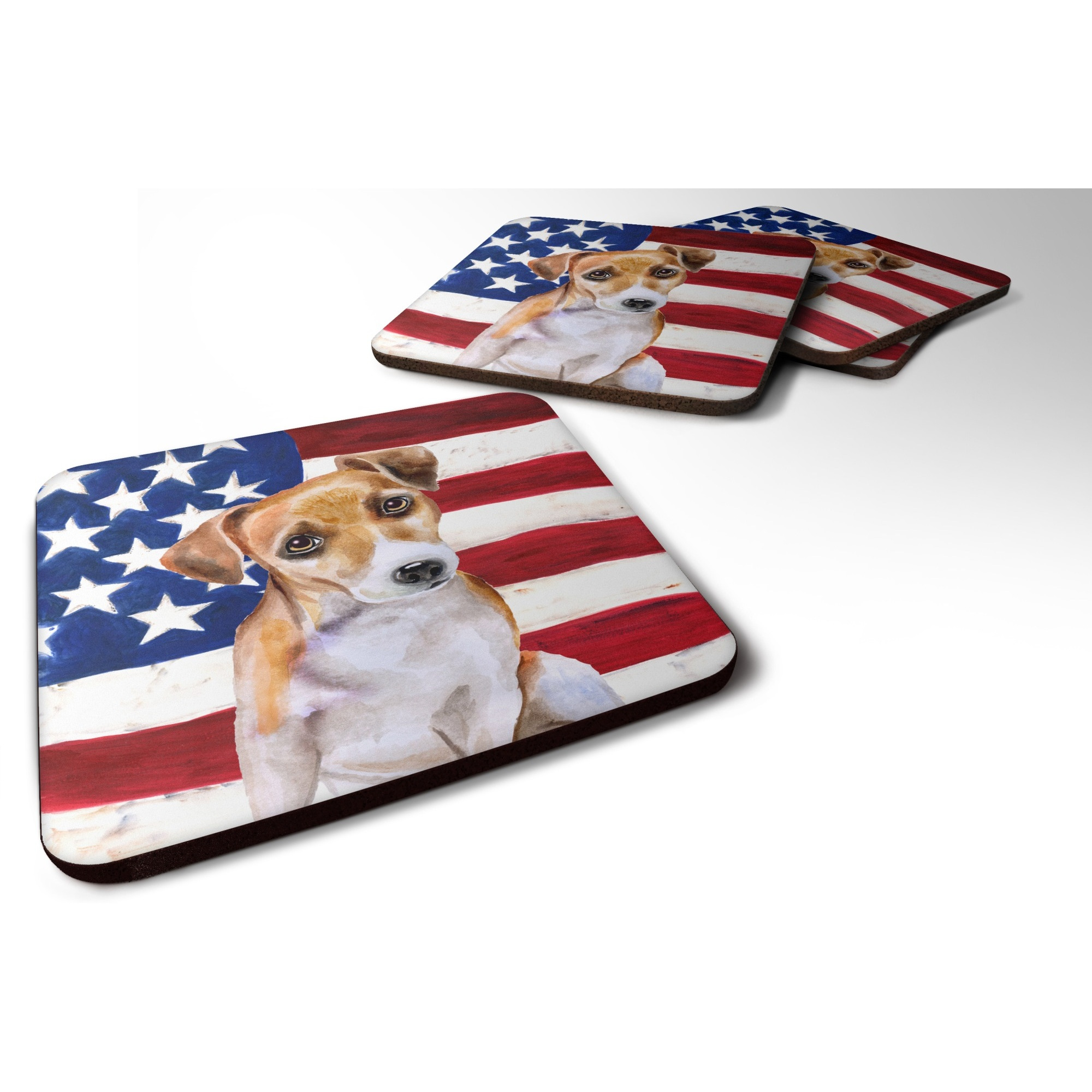 &quotCaroline's Treasures Jack Russell Terrier 2 Patriotic Decorative coasters, Multicolor"