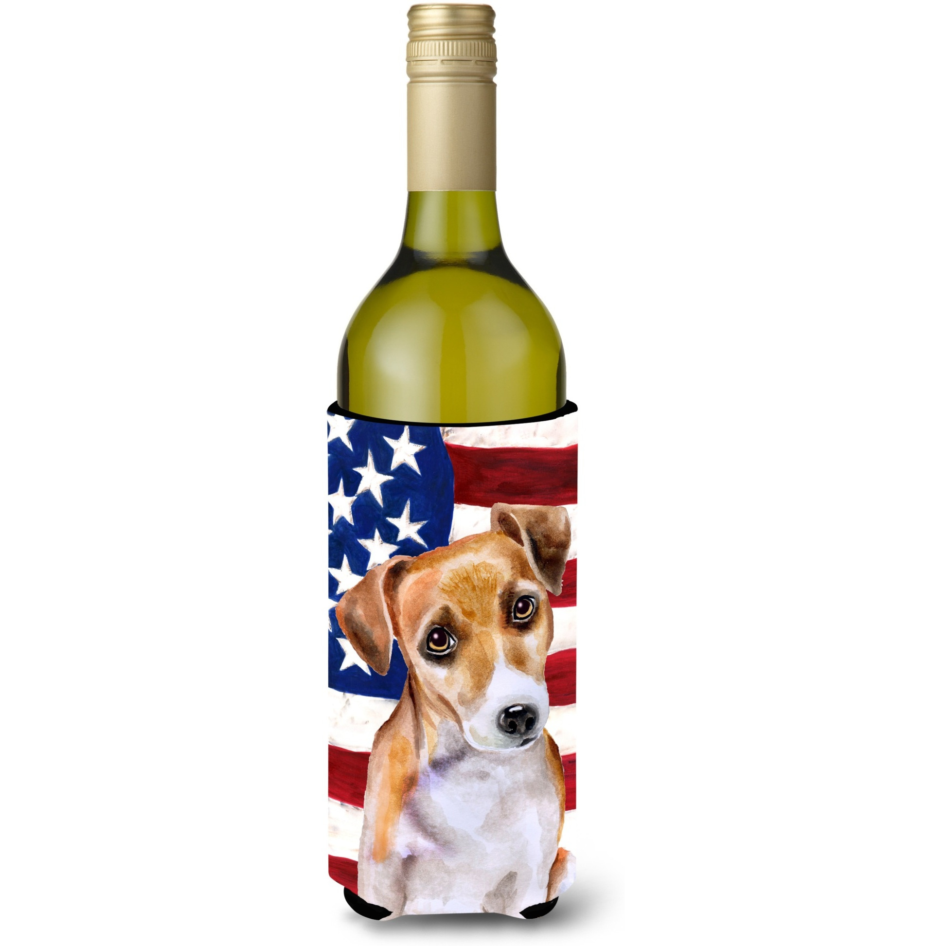 &quotCaroline's Treasures Jack Russell Terrier 2 Patriotic Decorative Bottle Hugger, 750ml, Multicolor"