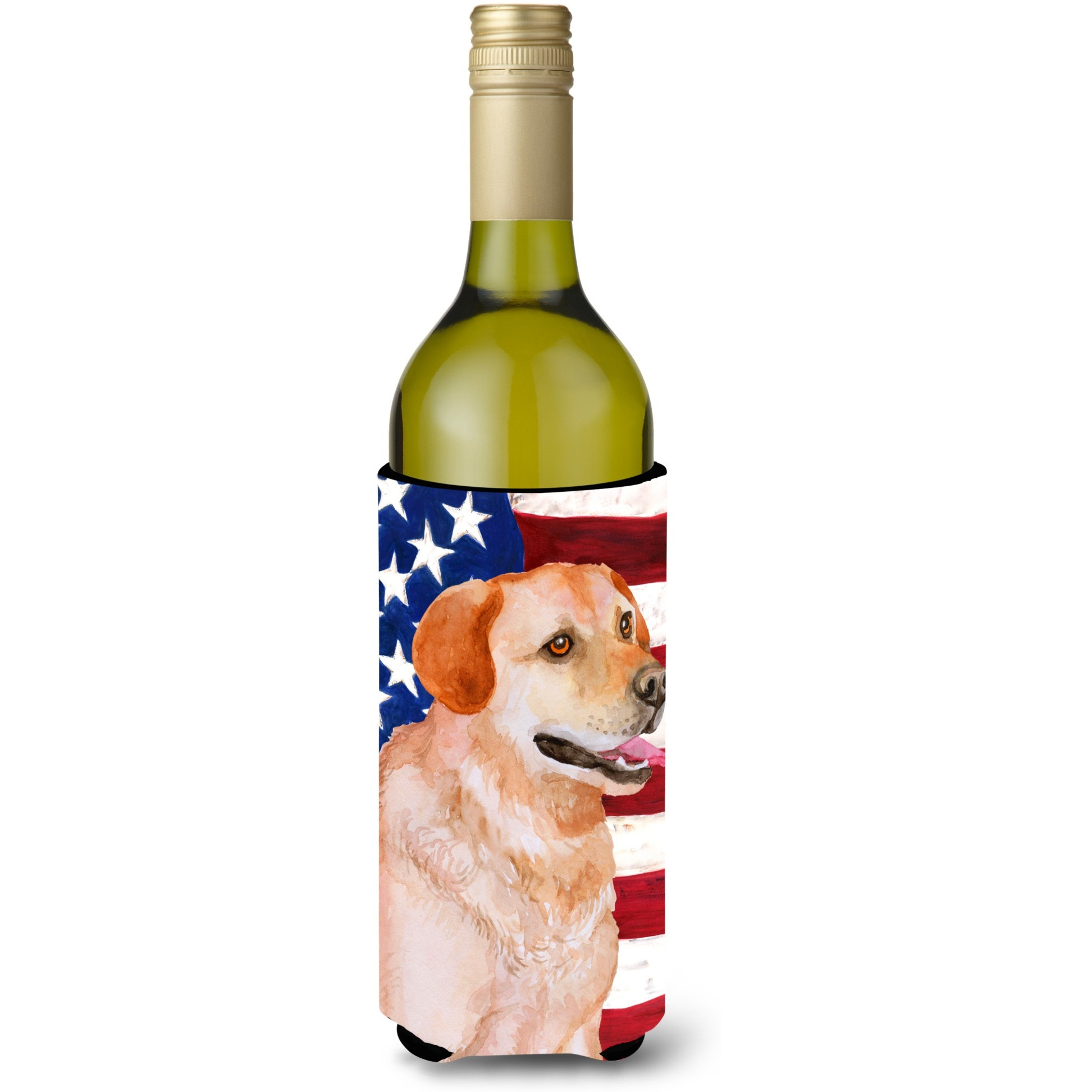 &quotCaroline's Treasures Labrador Retriever Patriotic Decorative Bottle Hugger, 750ml, Multicolor"