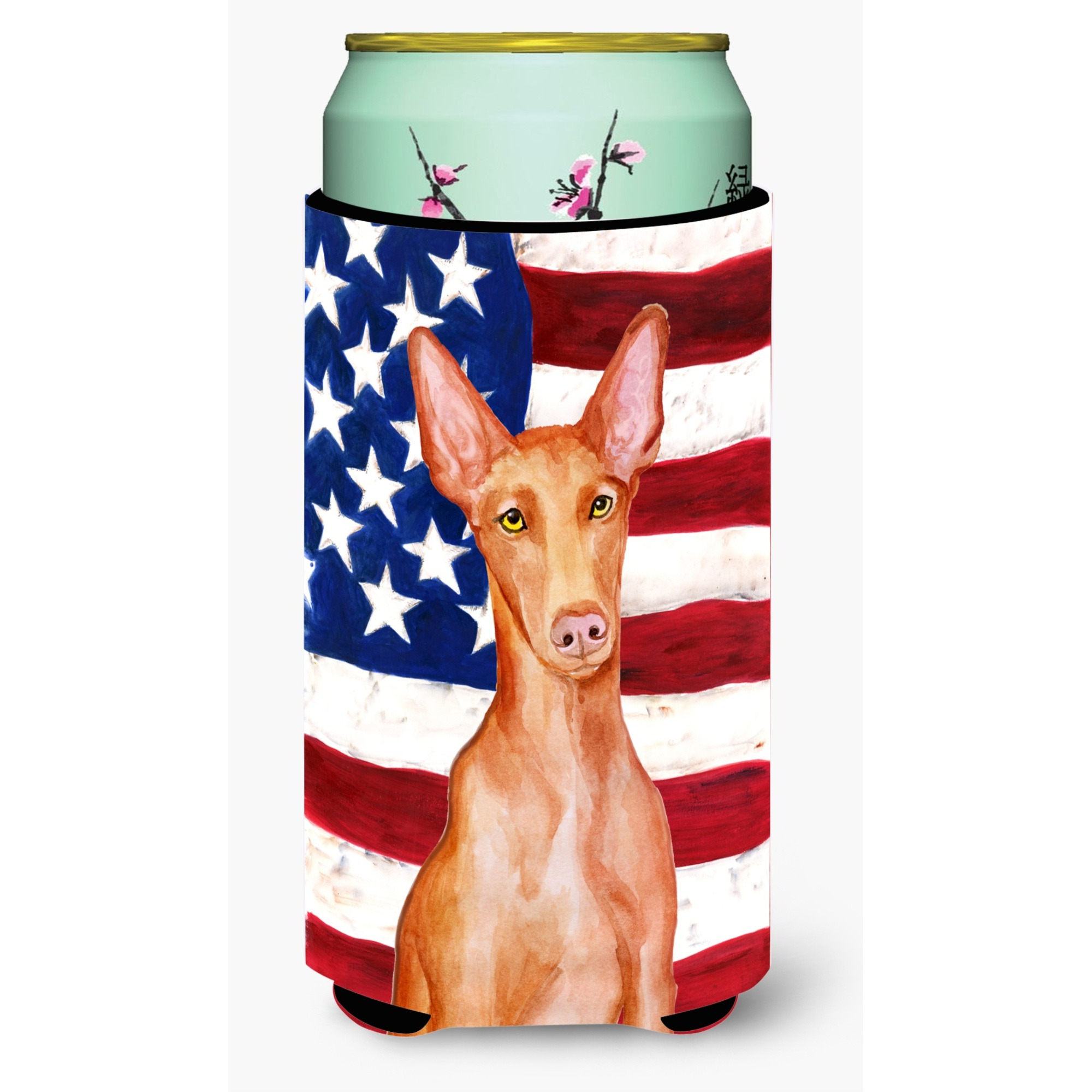 &quotCaroline's Treasures Pharaoh Hound Patriotic Decorative Can Hugger, Tall Boy, Multicolor"