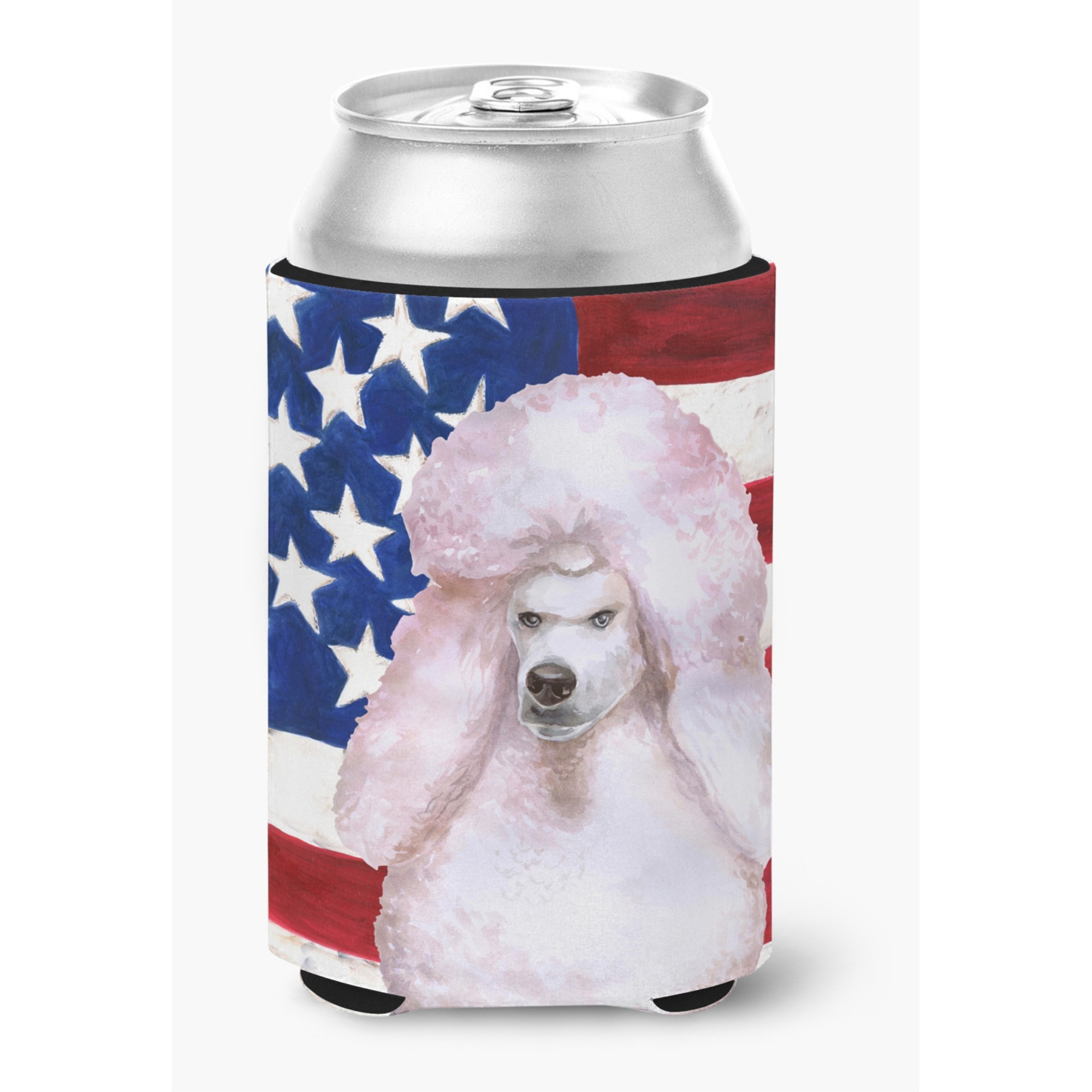 &quotCaroline's Treasures White Standard Poodle Patriotic Decorative Can Hugger, Multicolor"