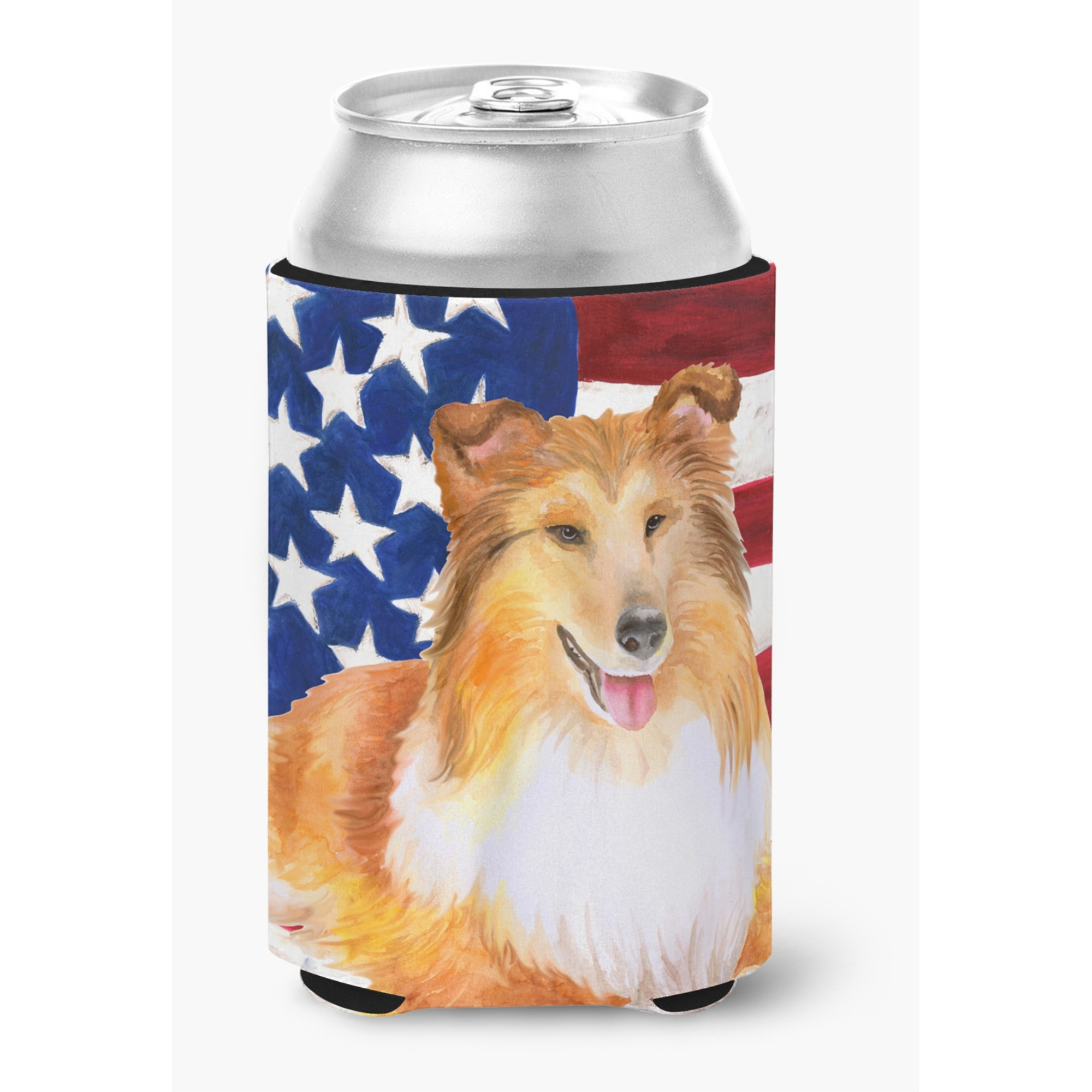 &quotCaroline's Treasures Sheltie Patriotic Decorative Can Hugger, Multicolor"