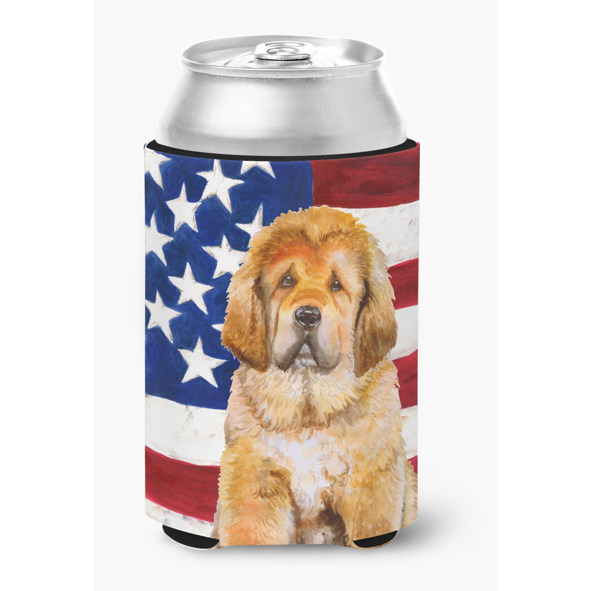 &quotCaroline's Treasures Tibetan Mastiff Patriotic Decorative Can Hugger, Multicolor"