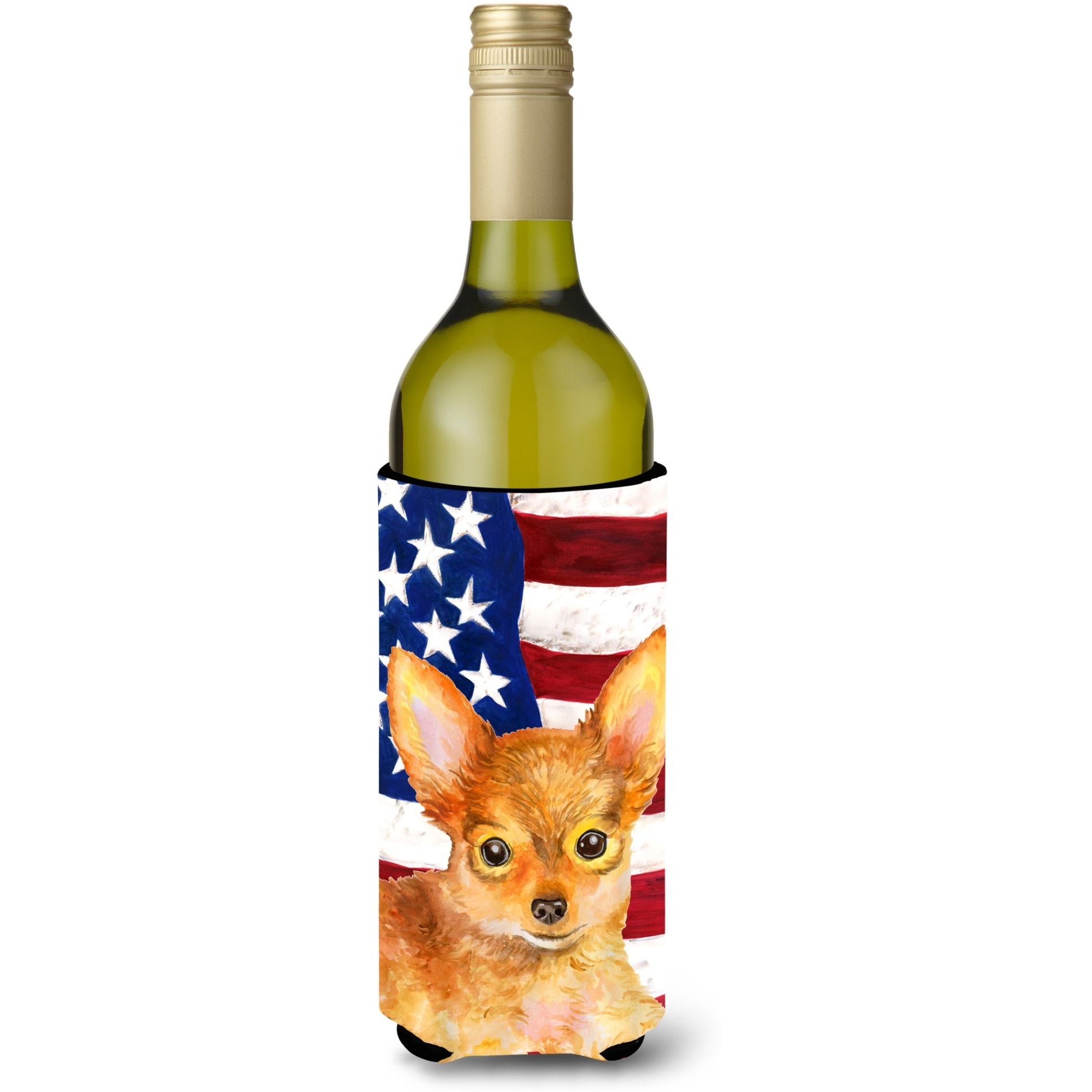&quotCaroline's Treasures Toy Terrier Patriotic Decorative Bottle Hugger, 750ml, Multicolor"