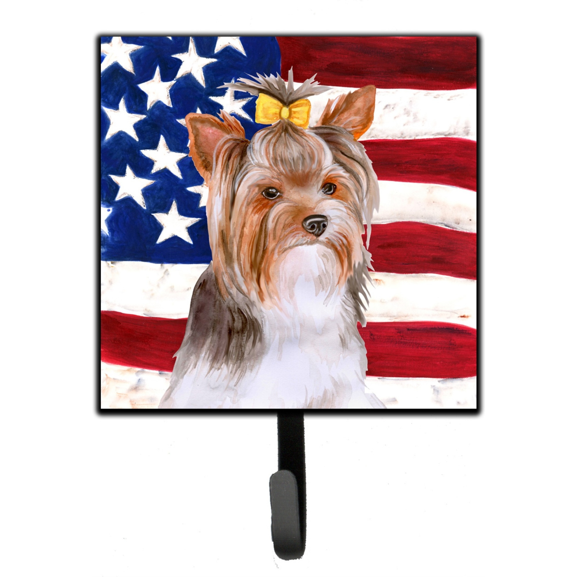 &quotCaroline's Treasures Yorkshire Terrier 2 Patriotic Wall Hook, Small, Multicolor"