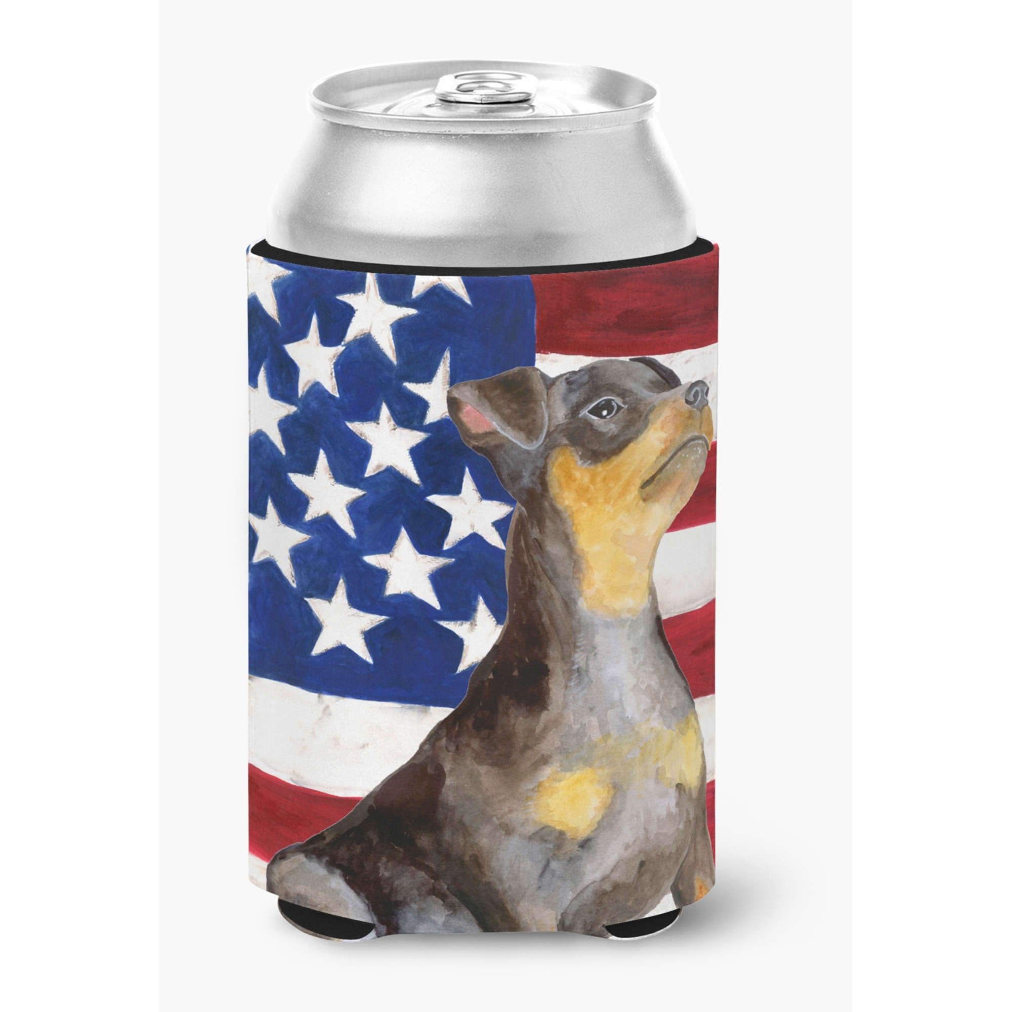 &quotCaroline's Treasures Miniature Pinscher 2 Patriotic Decorative Can Hugger, Multicolor"