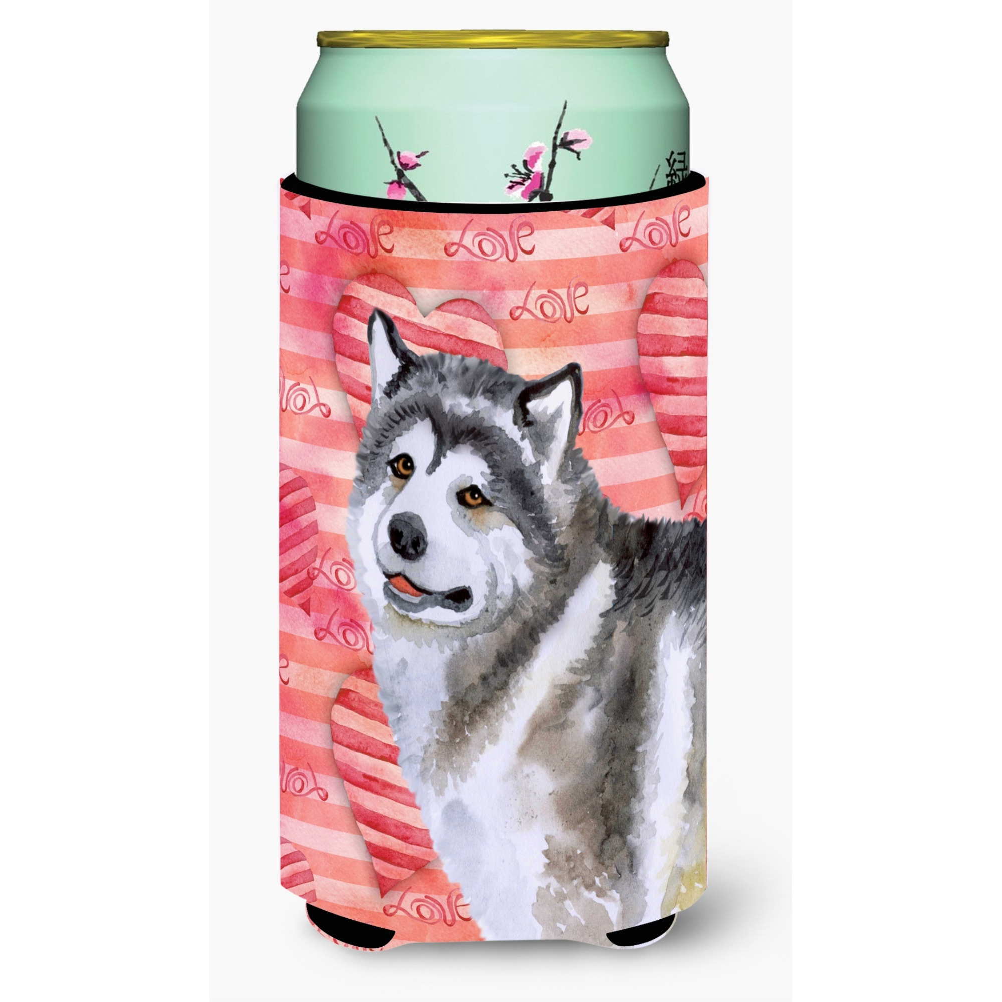 &quotCaroline's Treasures Alaskan Malamute Love Decorative Can Hugger, Tall Boy, Multicolor"