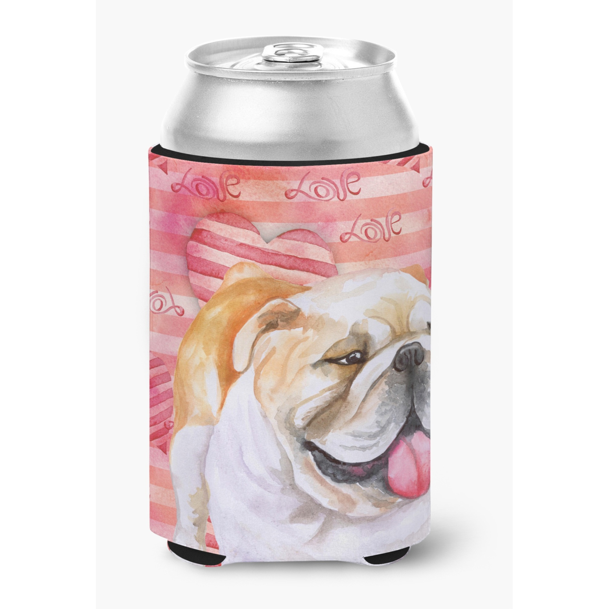 &quotCaroline's Treasures English Bulldog Love Decorative Can Hugger, Multicolor"