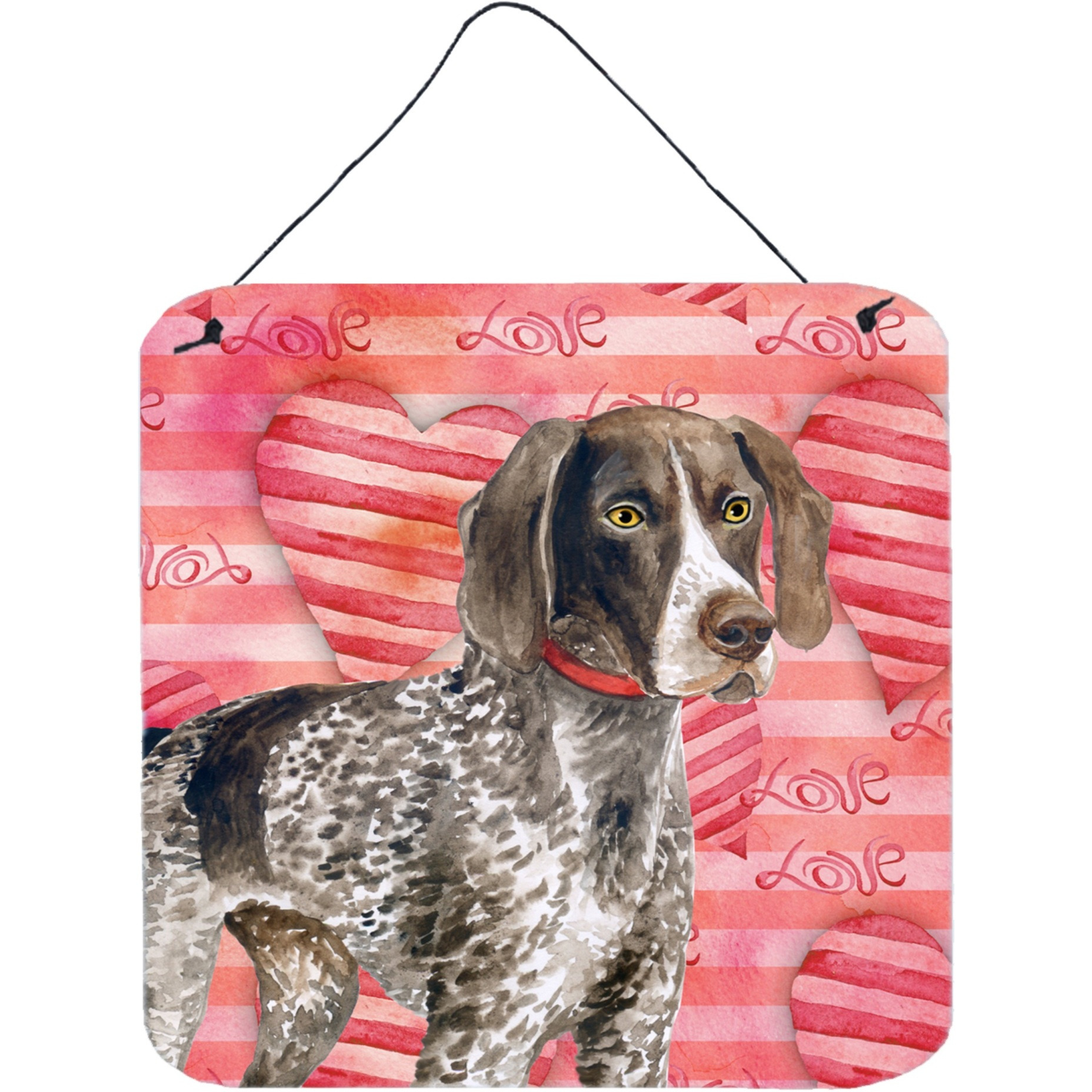 &quotCaroline's Treasures German Shorthaired Pointer Metal Print, 6h x 6w, Love is a Dog"
