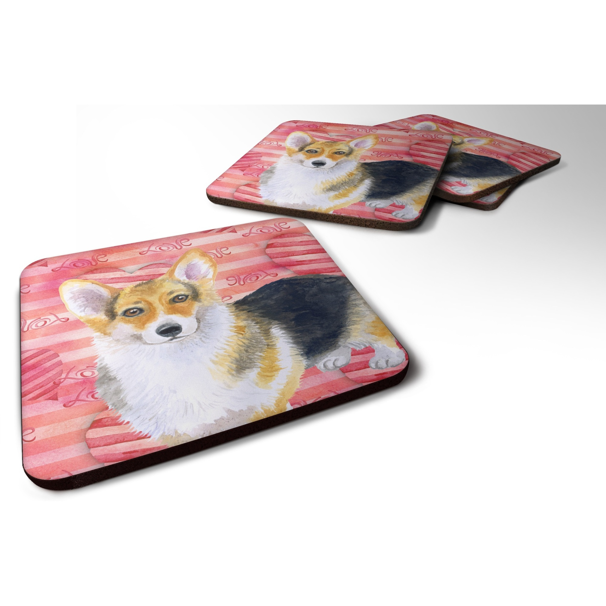 &quotCaroline's Treasures Pembroke Corgi Love Decorative coasters, Multicolor"