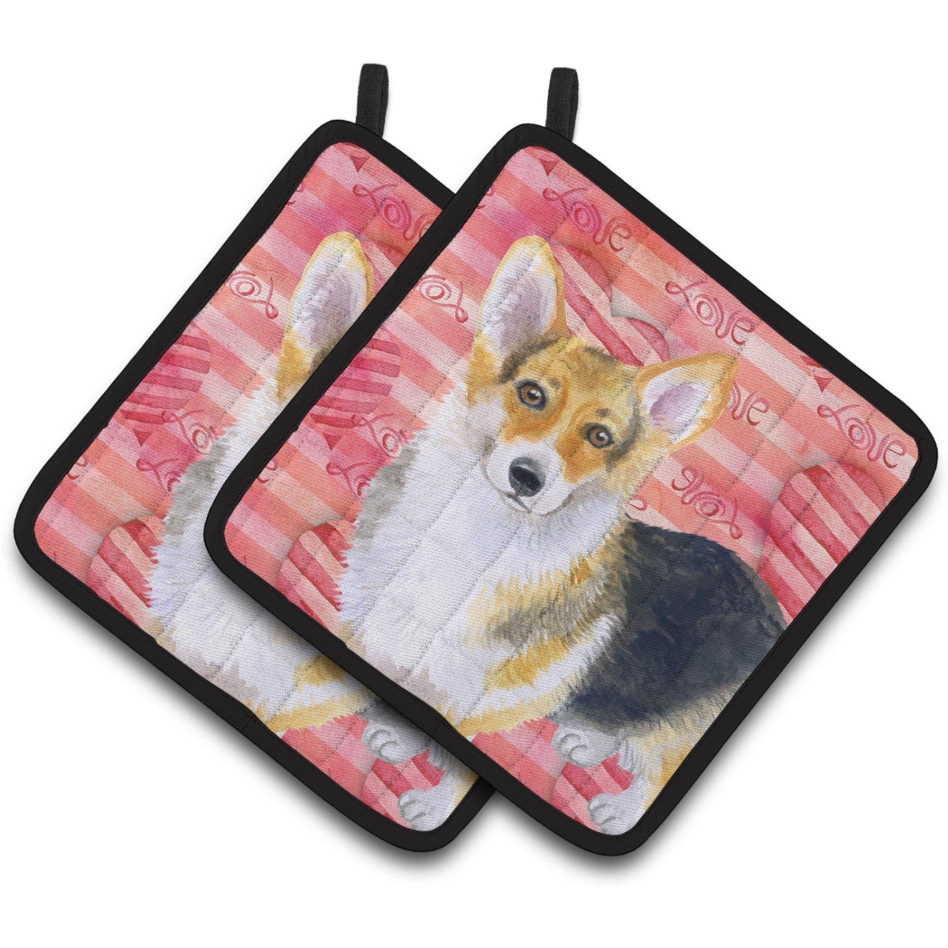 &quotCaroline's Treasures Pembroke Corgi Decorated pot holder, 7.5H x 7.5W, Love is a Dog"