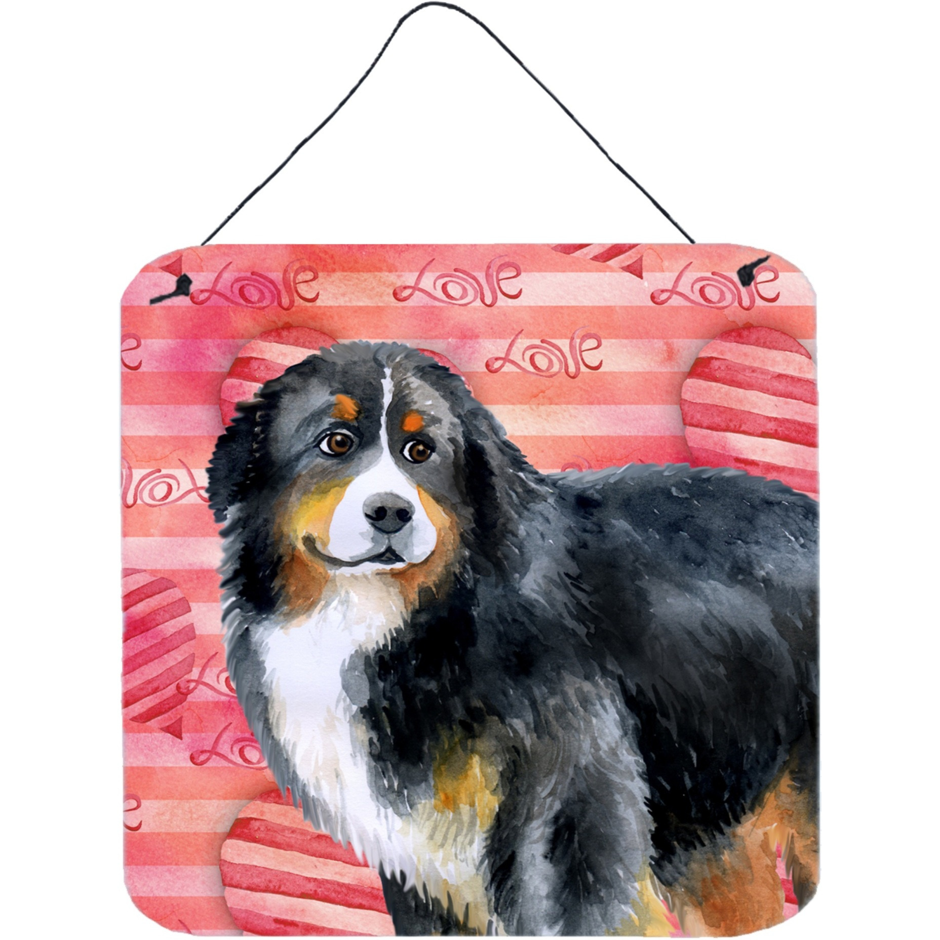 &quotCaroline's Treasures Bernese Mountain Metal Print, 6h x 6w, Love is a Dog"