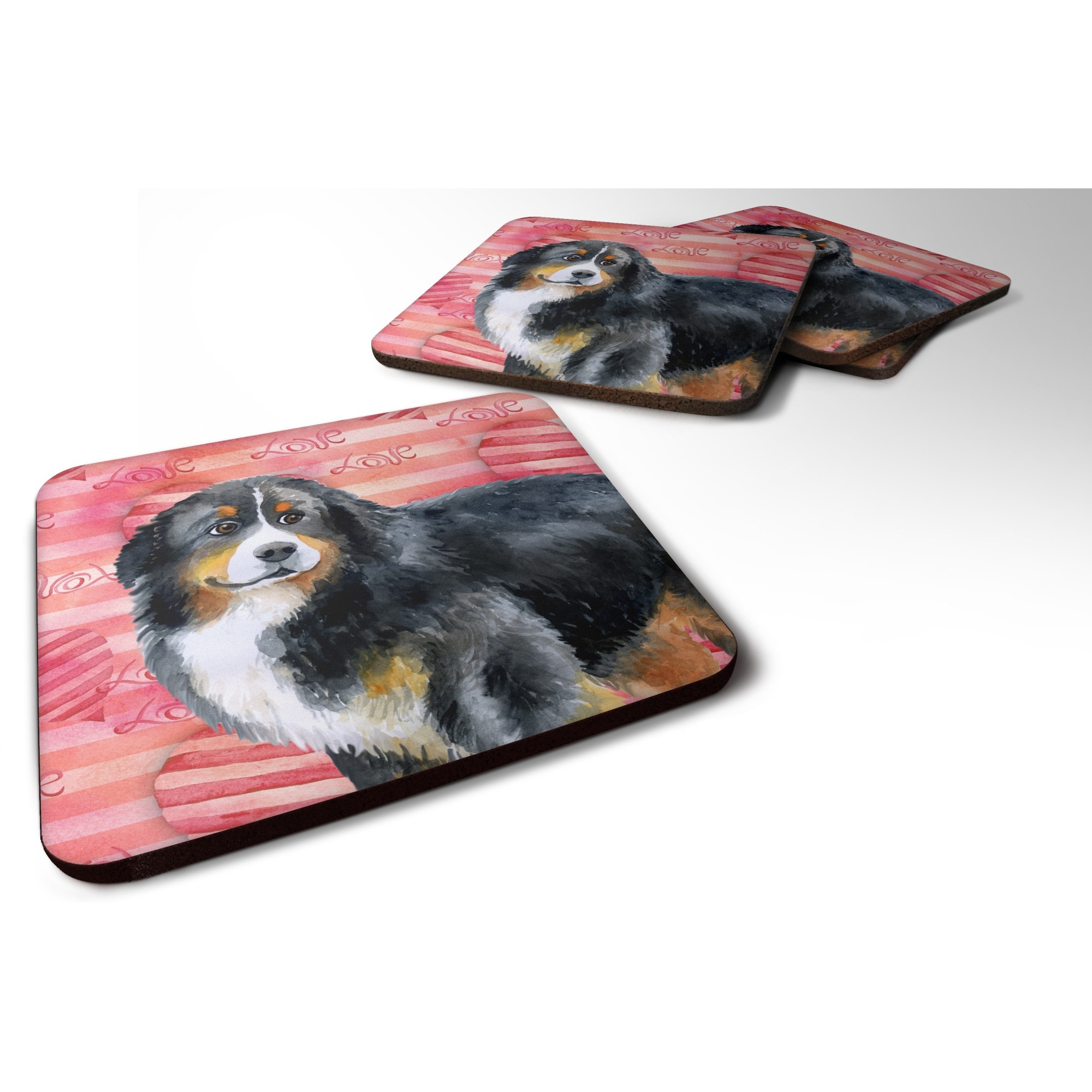 &quotCaroline's Treasures Bernese Mountain Dog Love Decorative coasters, Multicolor"