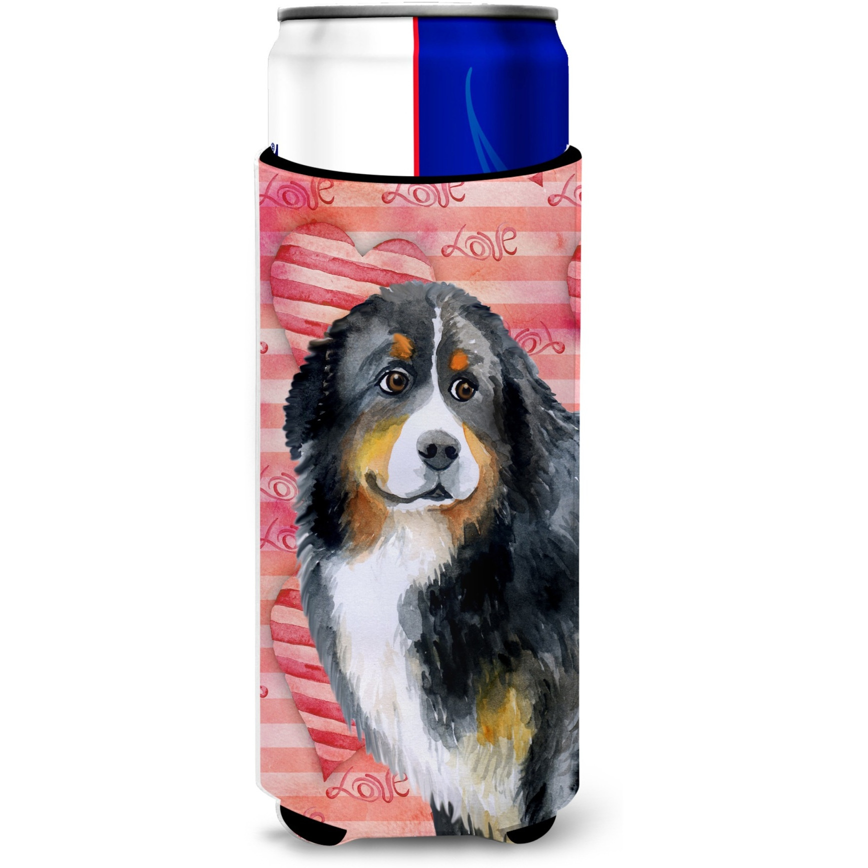 &quotCaroline's Treasures Bernese Mountain Dog Love Decorative Can Hugger, Slim, Multicolor"