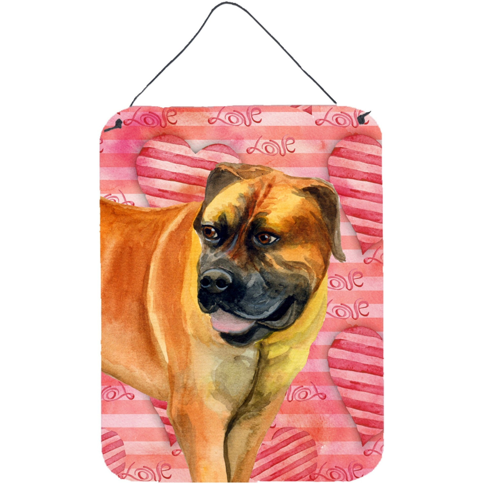 &quotCaroline's Treasures Boerboel Mastiff Love Metal Print, 16"" x 12"", Multicolor"