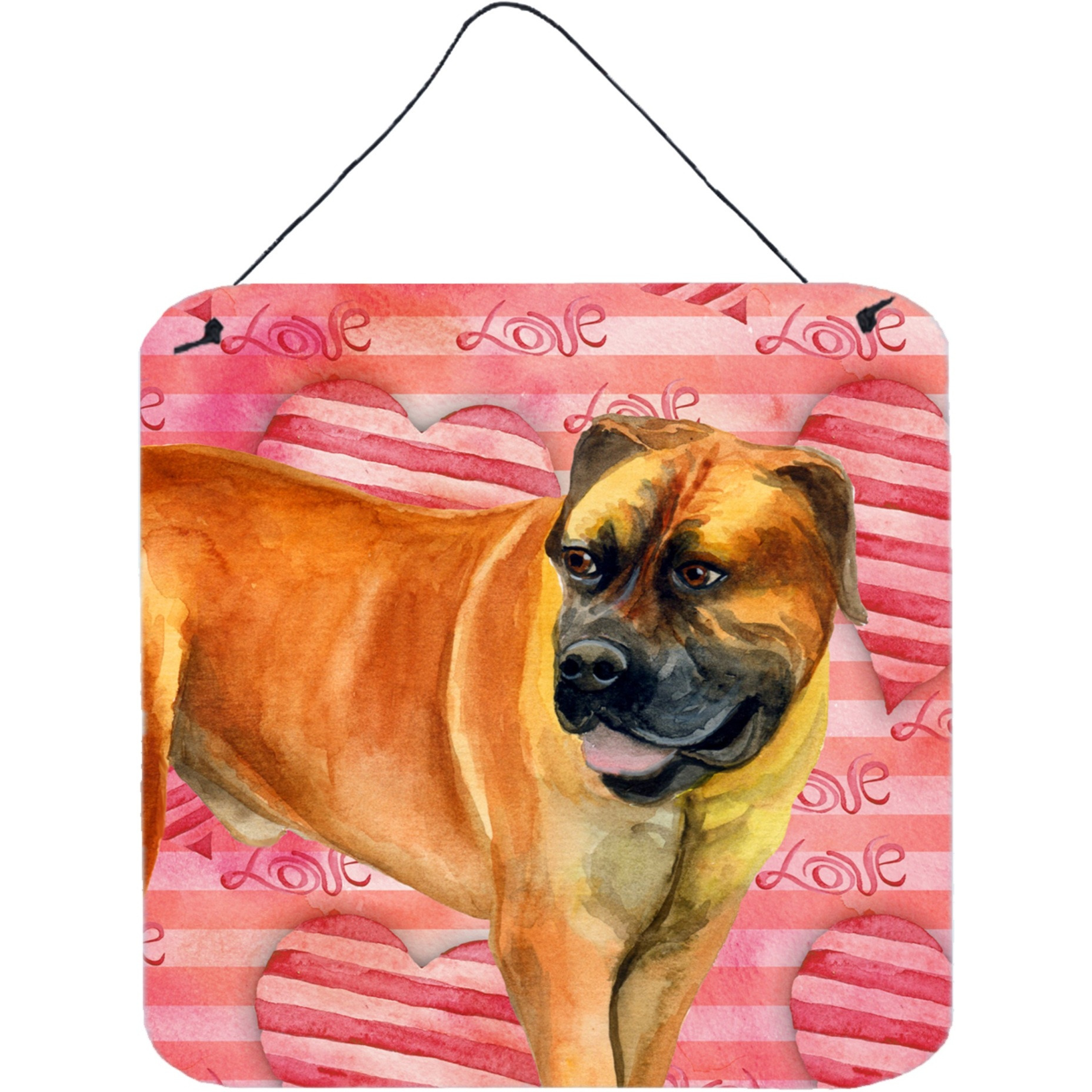 &quotCaroline's Treasures Boerboel Mastiff Metal Print, 6h x 6w, Love is a Dog"