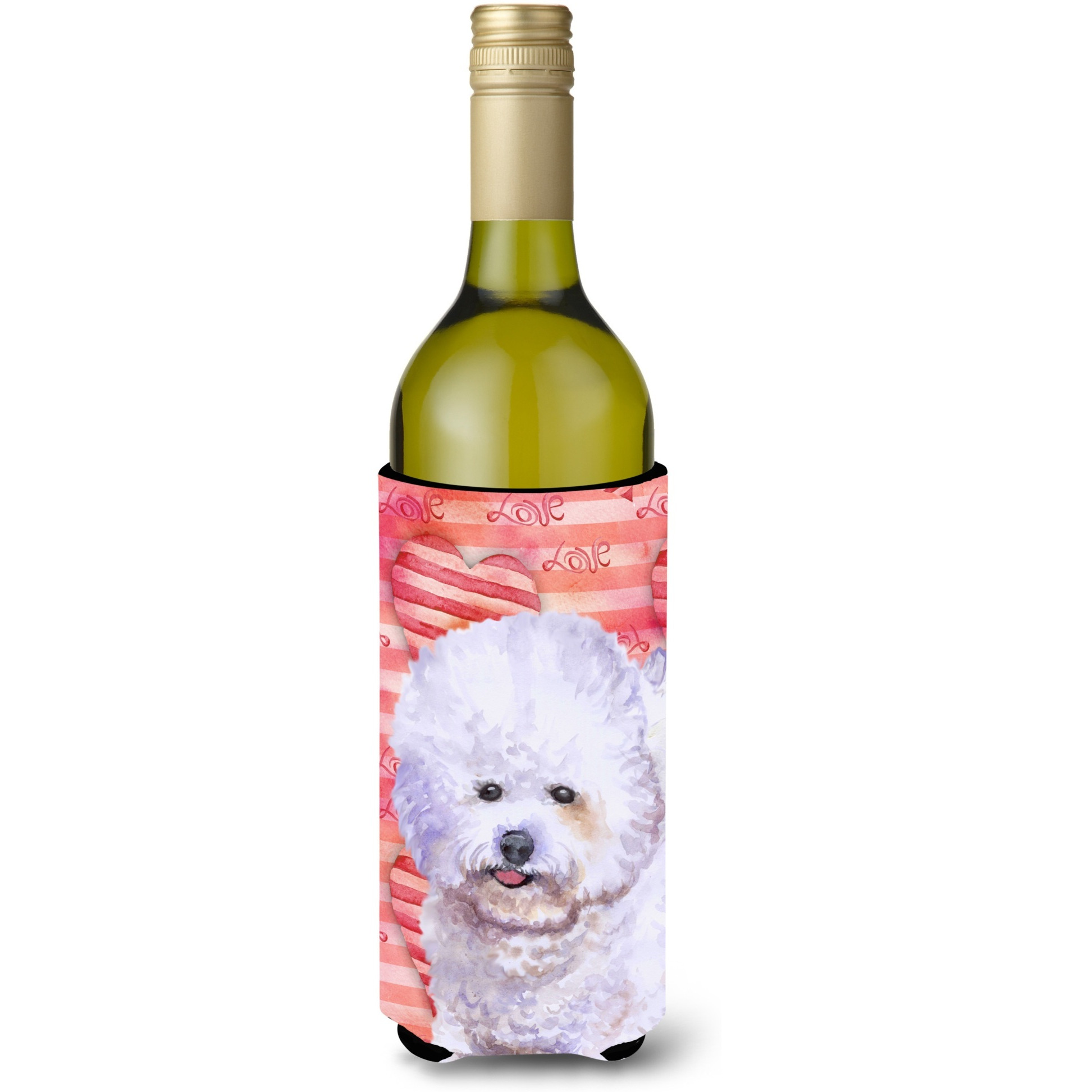 &quotCaroline's Treasures Bichon Frise Love Decorative Bottle Hugger, 750ml, Multicolor"