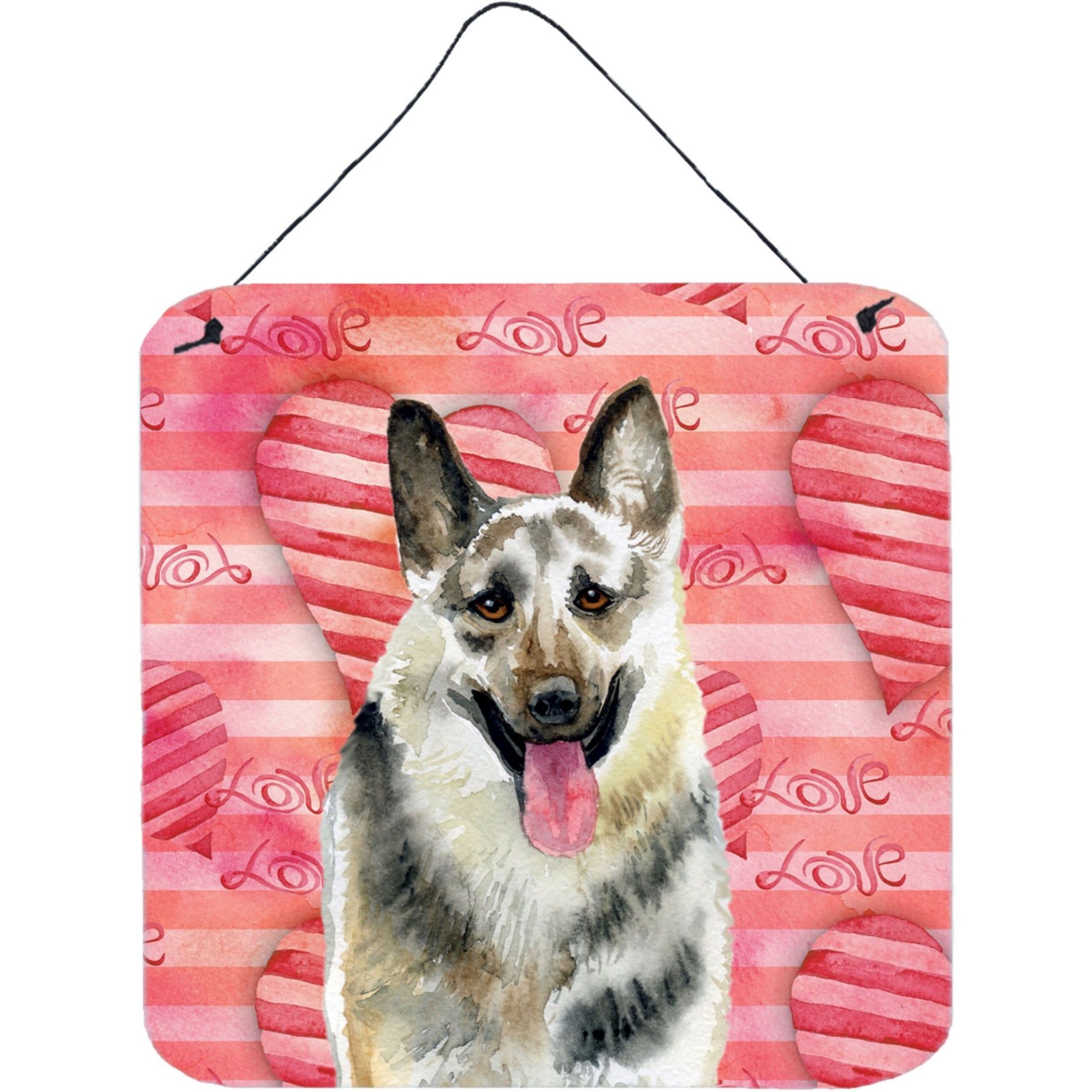 &quotCaroline's Treasures East-European Shepherd Metal Print, 6h x 6w, Love is a Dog"
