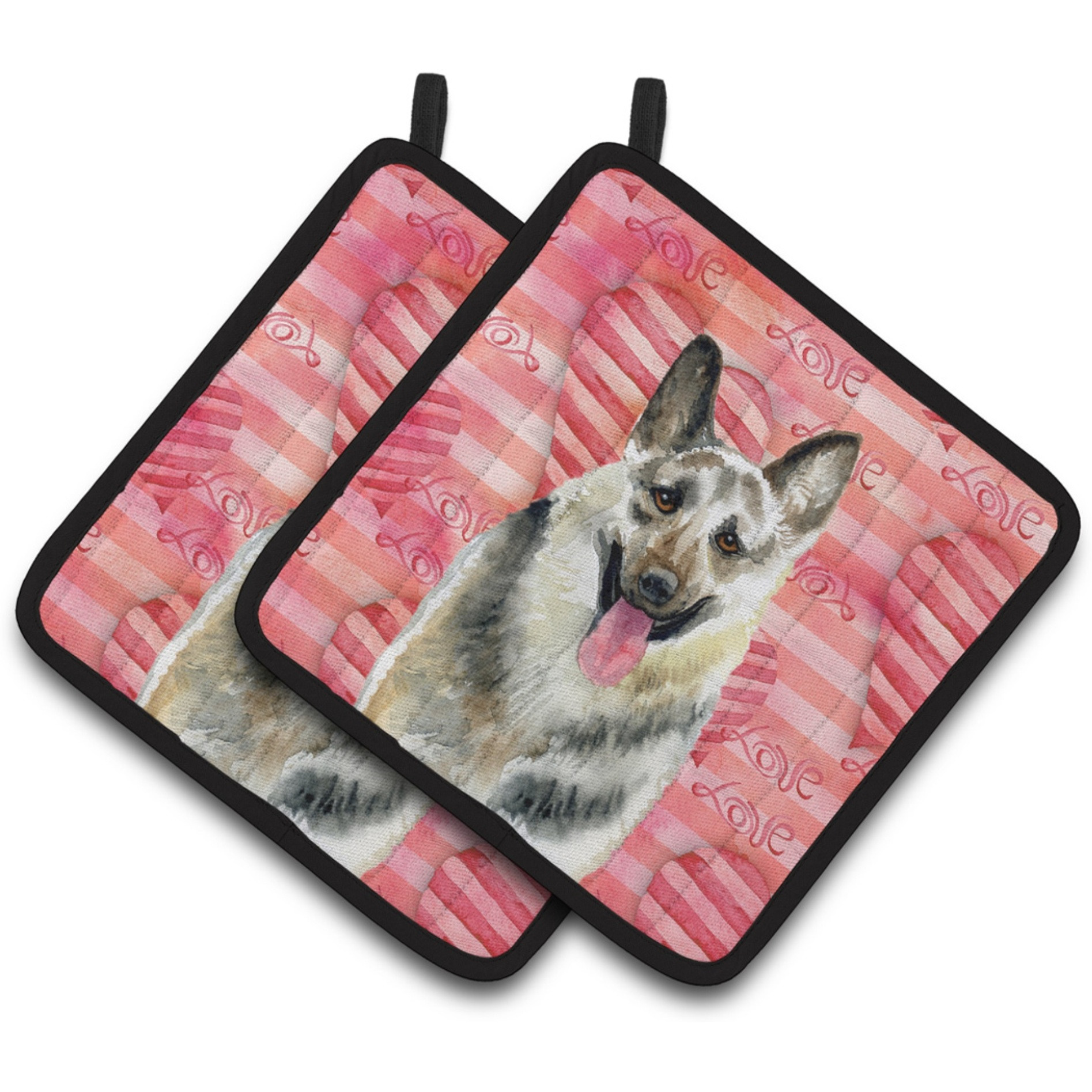 &quotCaroline's Treasures East-European Shepherd Decorated pot holder, 7.5H x 7.5W, Love is a Dog"