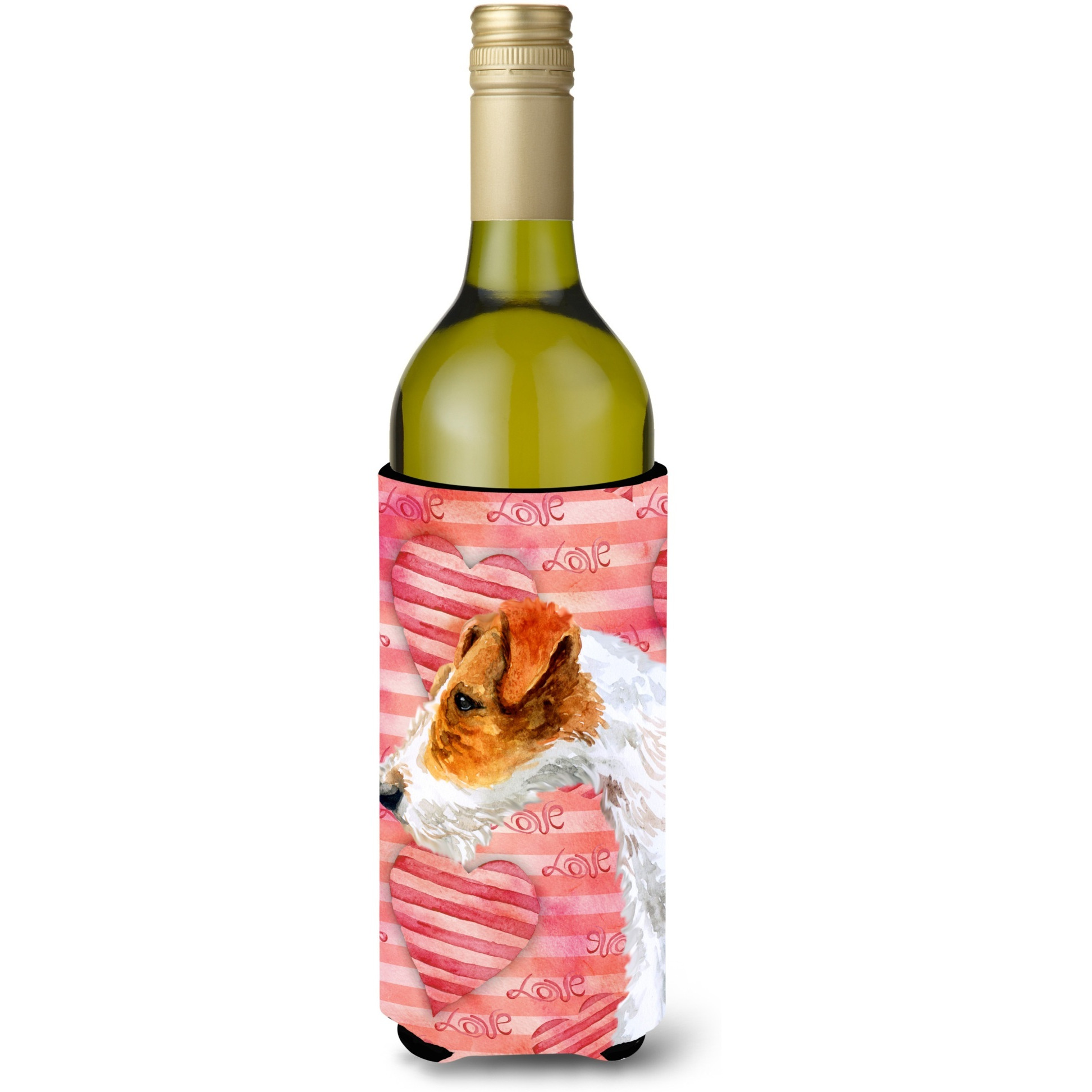 &quotCaroline's Treasures Fox Terrier Love Decorative Bottle Hugger, 750ml, Multicolor"
