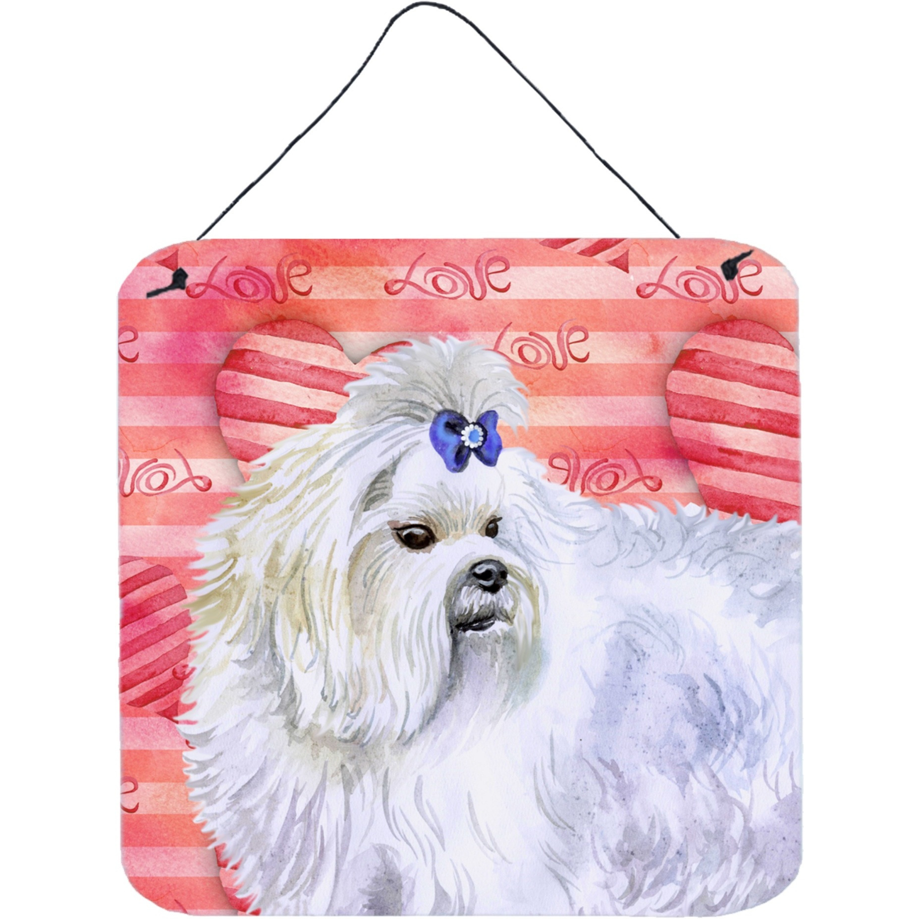 &quotCaroline's Treasures Maltese Metal Print, 6h x 6w, Love is a Dog"