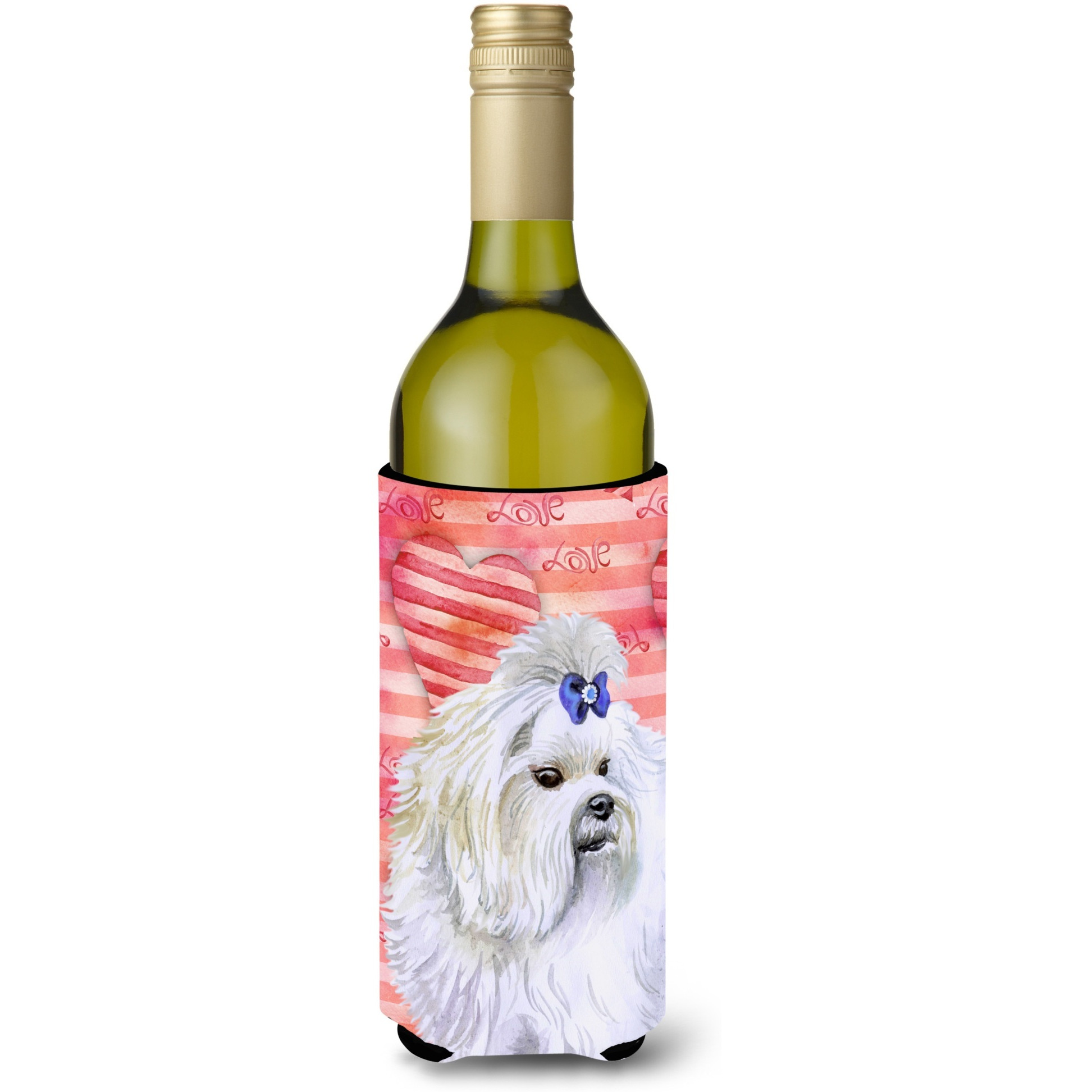 &quotCaroline's Treasures Maltese Love Decorative Bottle Hugger, 750ml, Multicolor"