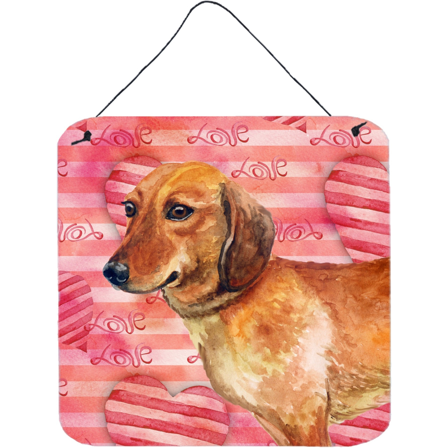 &quotCaroline's Treasures Dachshund Metal Print, 6h x 6w, Love is a Dog"