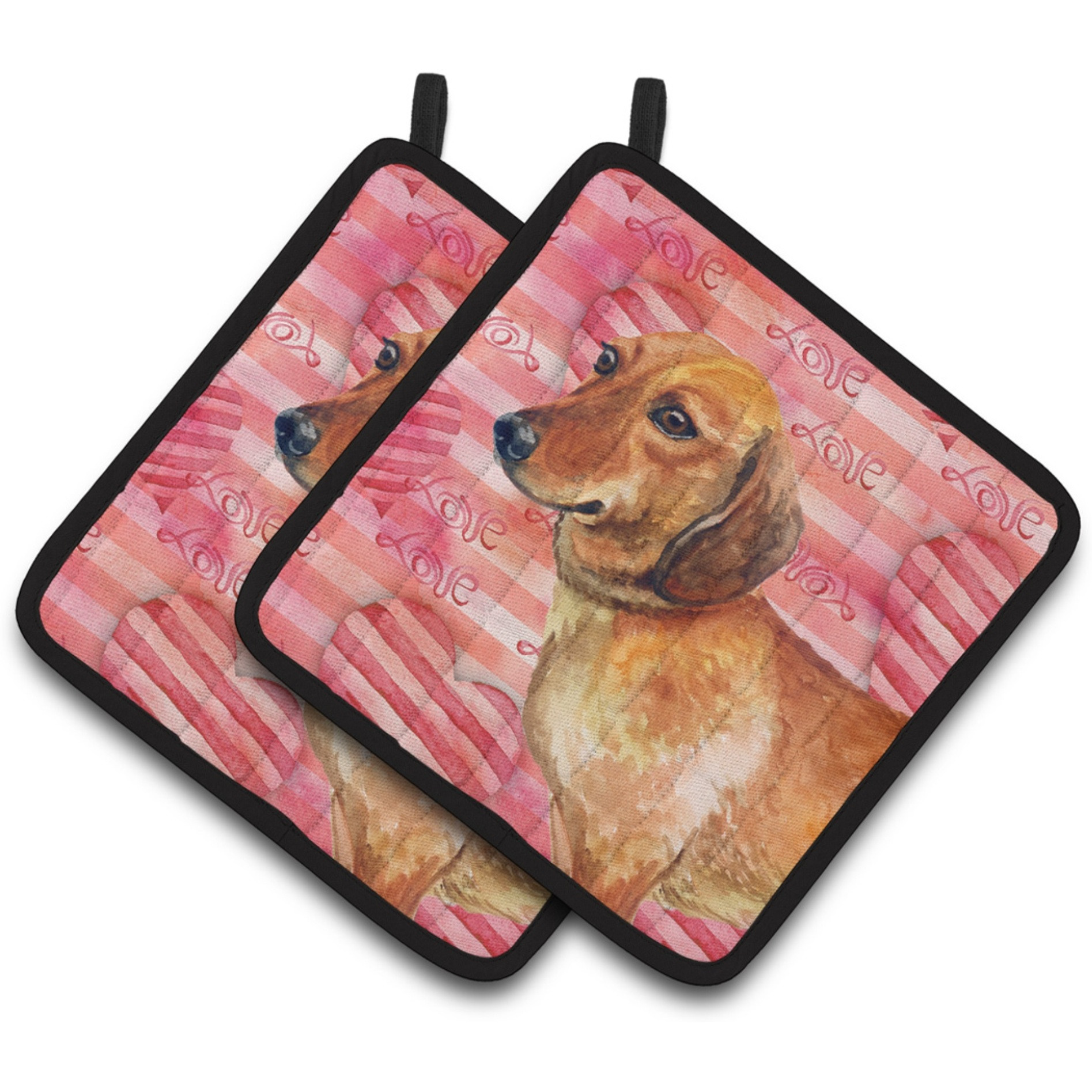 &quotCaroline's Treasures Dachshund Decorated pot holder, 7.5H x 7.5W, Love is a Dog"