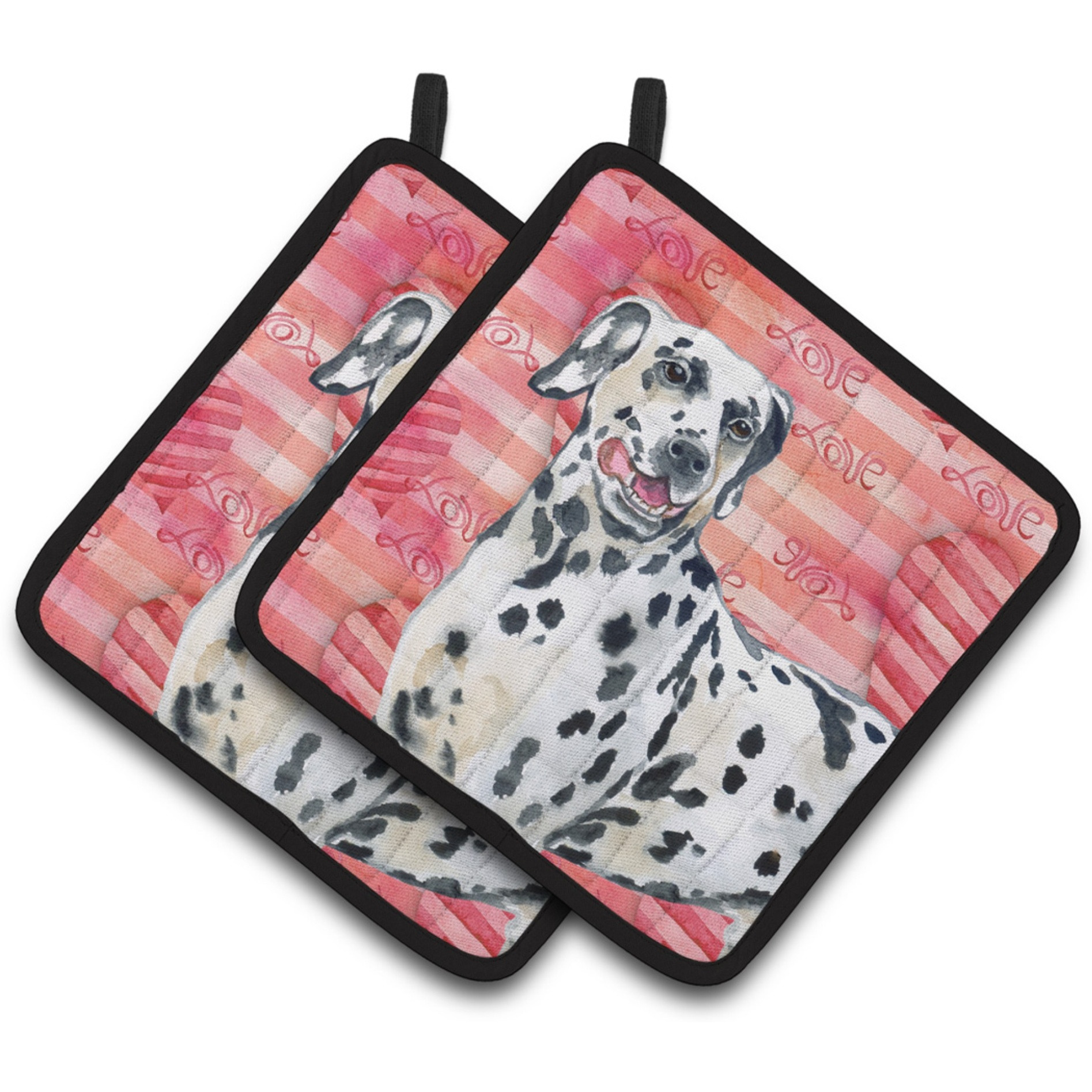 &quotCaroline's Treasures Dalmatian Decorated pot holder, 7.5H x 7.5W, Love is a Dog"