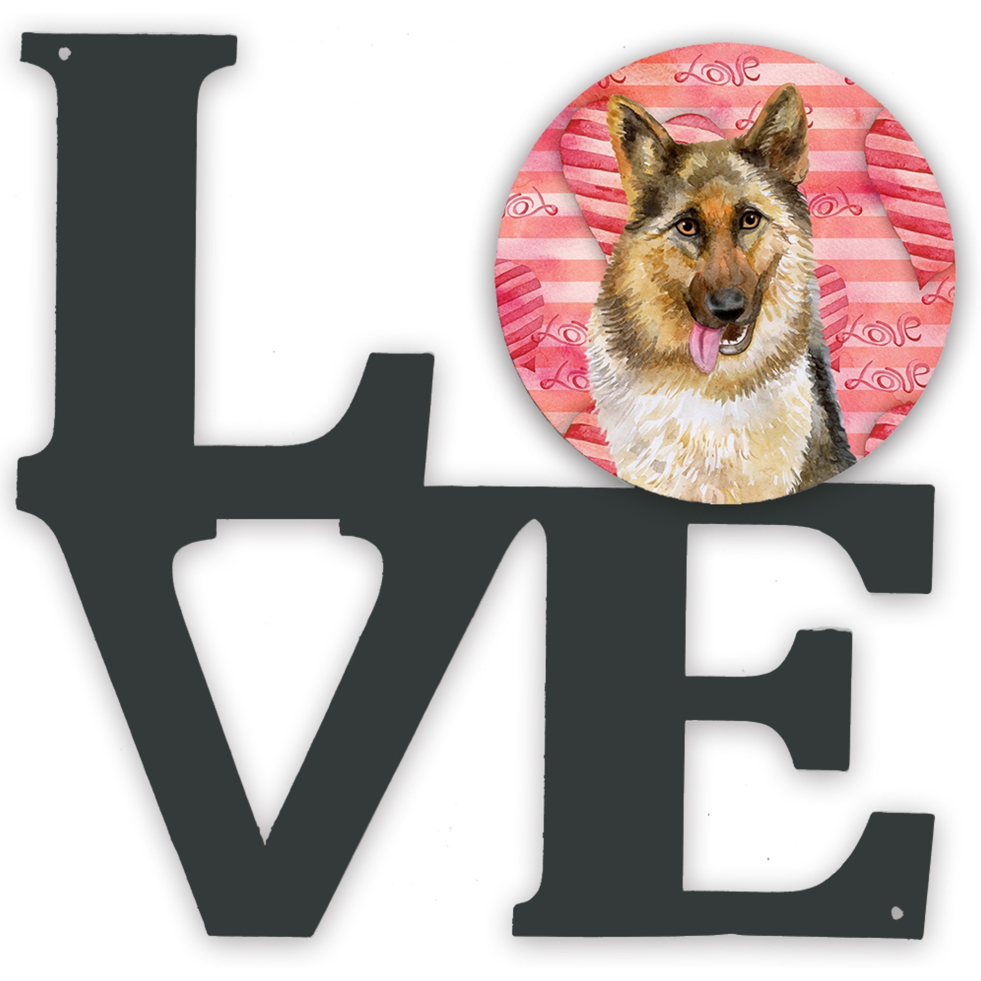 &quotCaroline's Treasures German Shepherd Metal Artwork Love wall-decor, Multicolor"