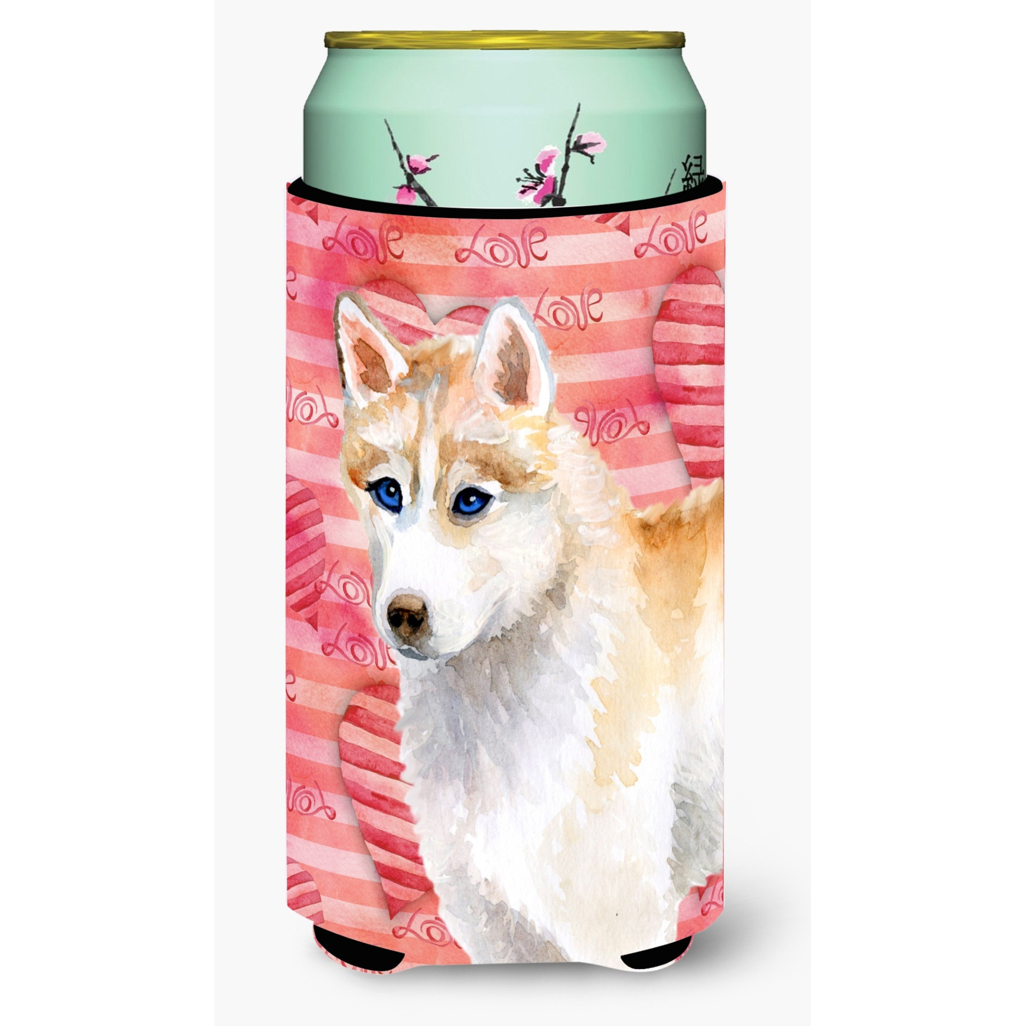 &quotCaroline's Treasures Siberian Husky Love Decorative Can Hugger, Tall Boy, Multicolor"