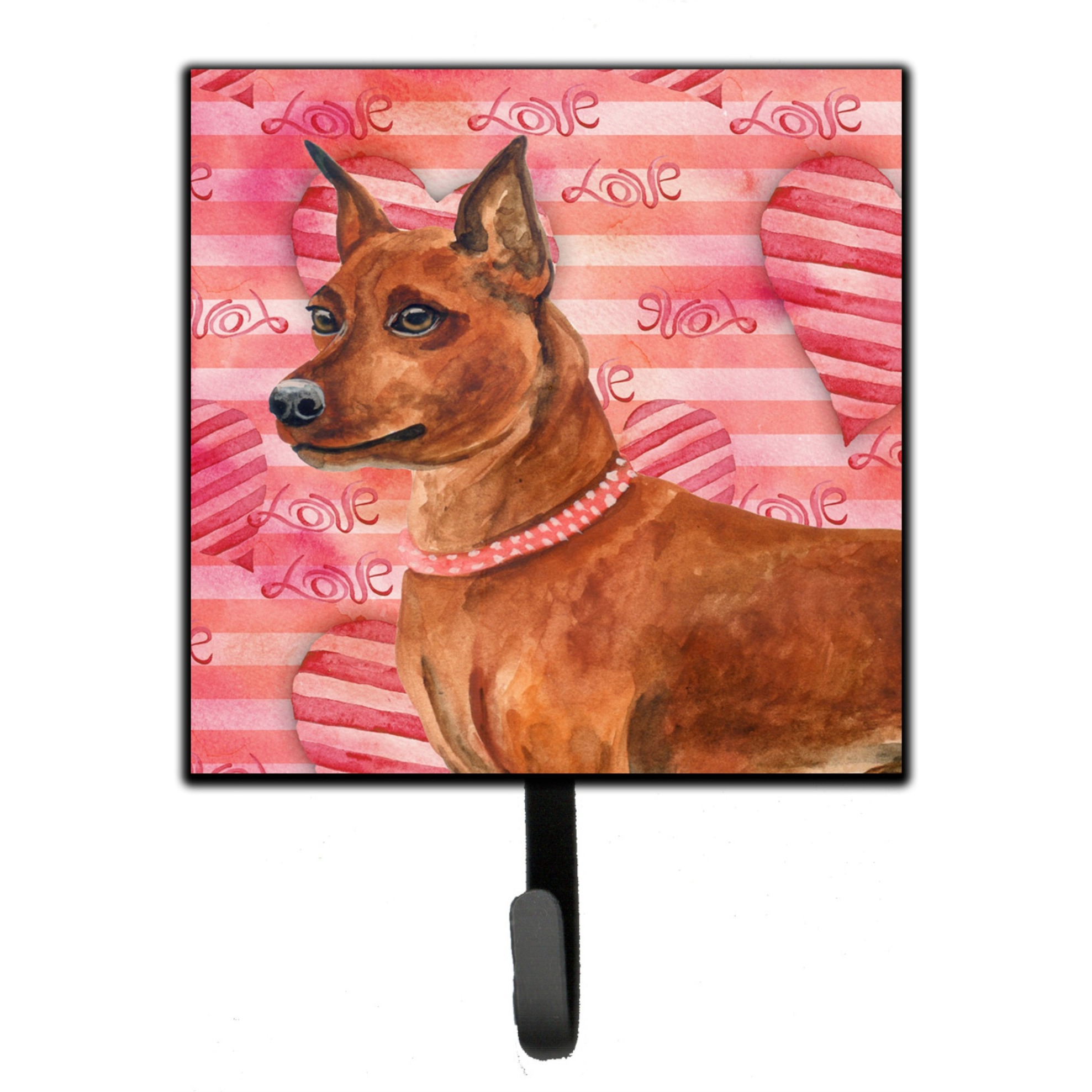 &quotCaroline's Treasures Miniature Pinscher Love Wall Hook, Small, Multicolor"