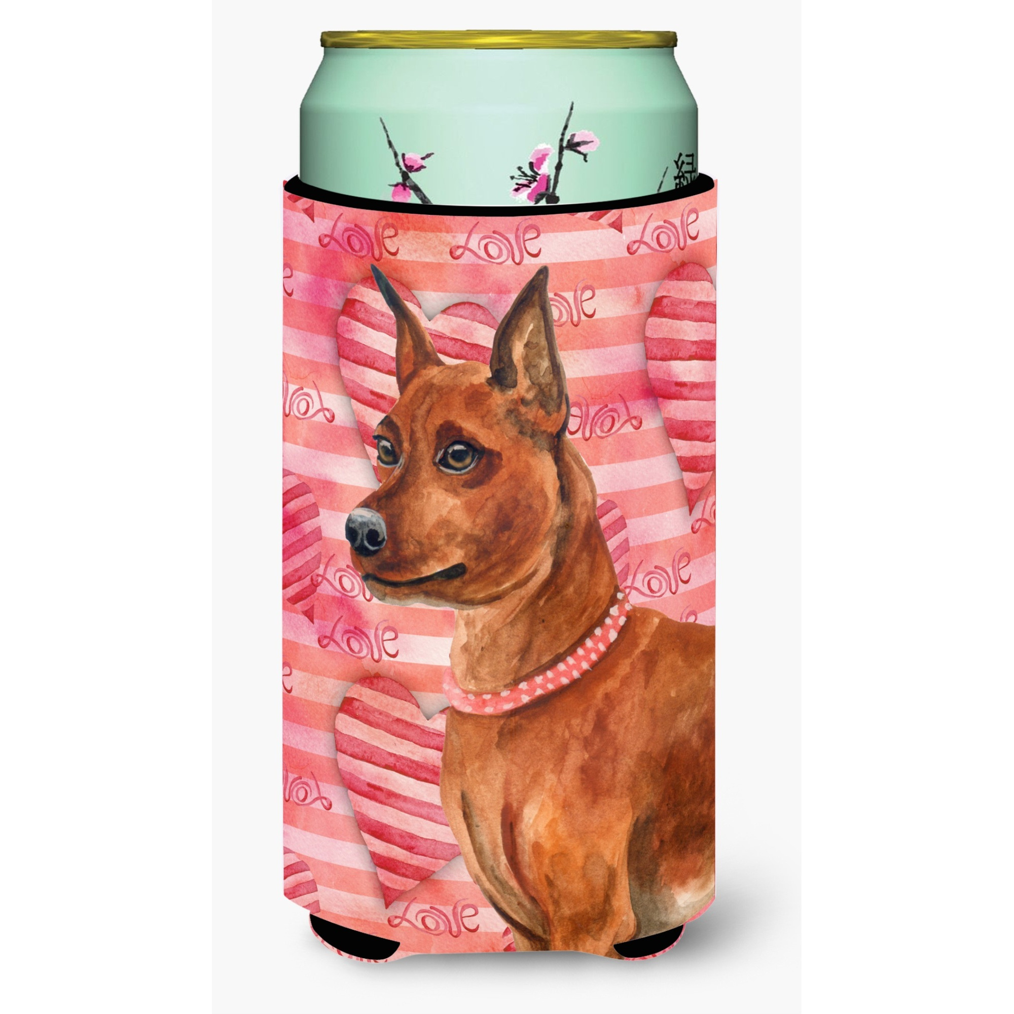 &quotCaroline's Treasures Miniature Pinscher Love Decorative Can Hugger, Tall Boy, Multicolor"