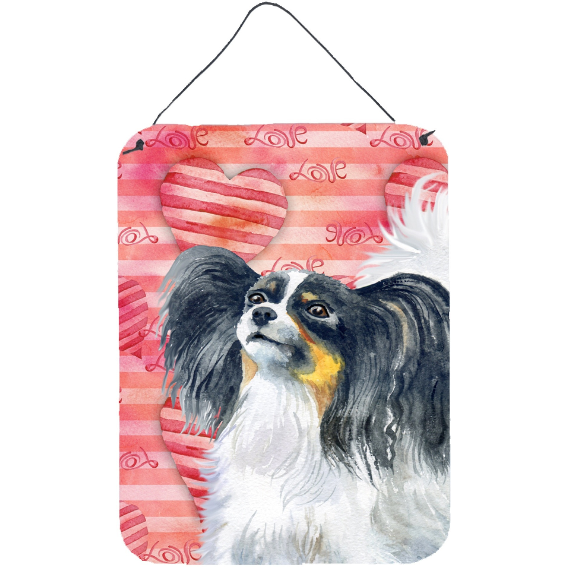 &quotCaroline's Treasures Papillon Love Metal Print, 16"" x 12"", Multicolor"