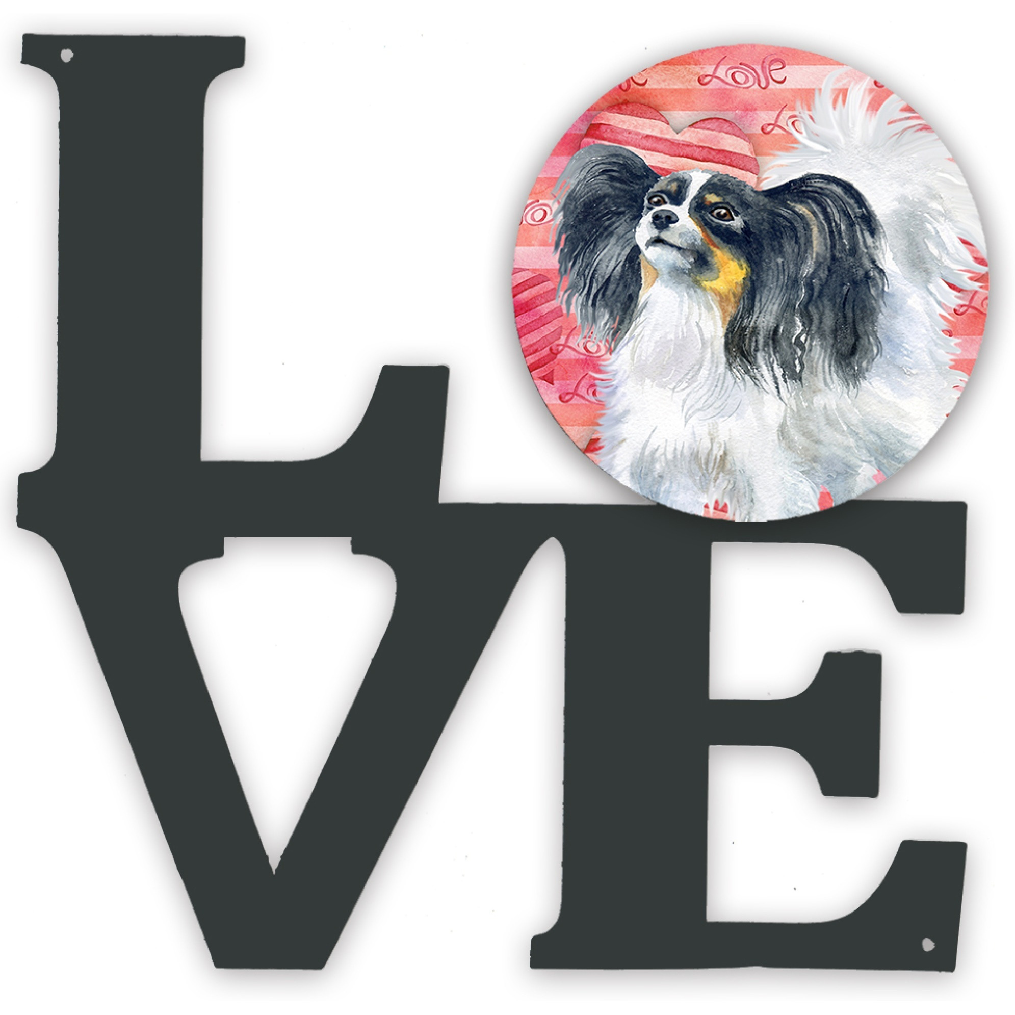 &quotCaroline's Treasures Papillon Metal Artwork Love wall-decor, Multicolor"