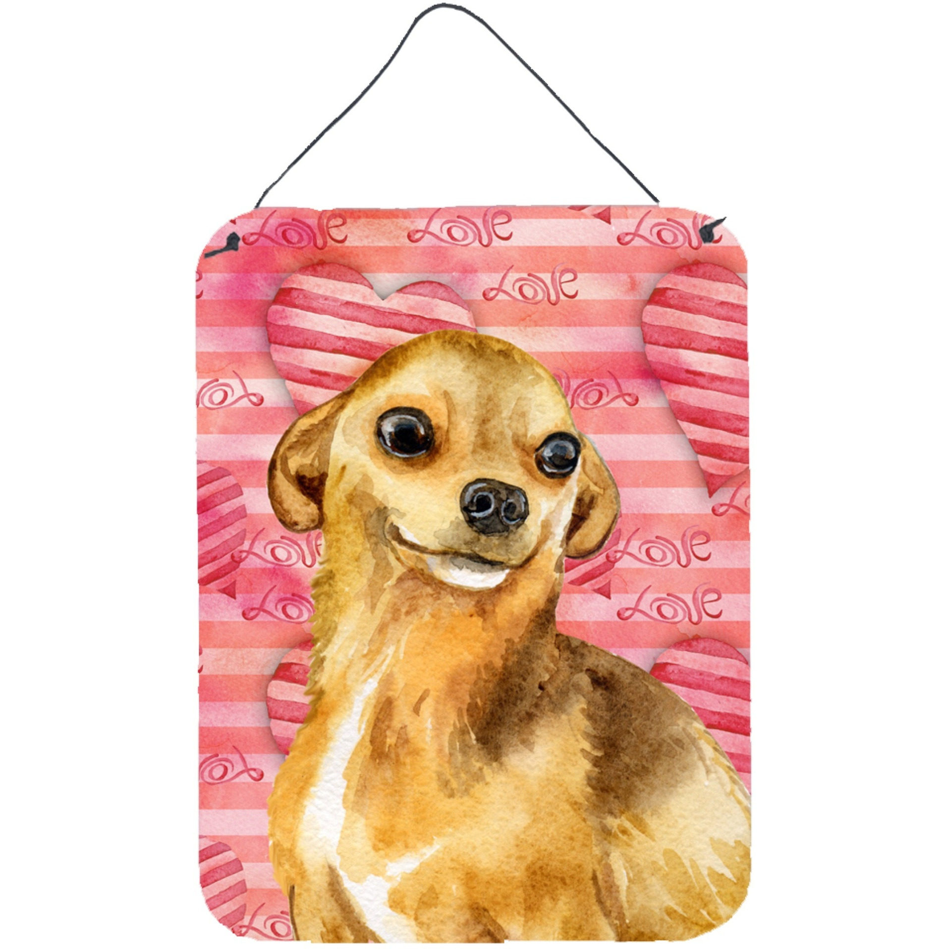 &quotCaroline's Treasures Chihuahua Love Metal Print, 16"" x 12"", Multicolor"