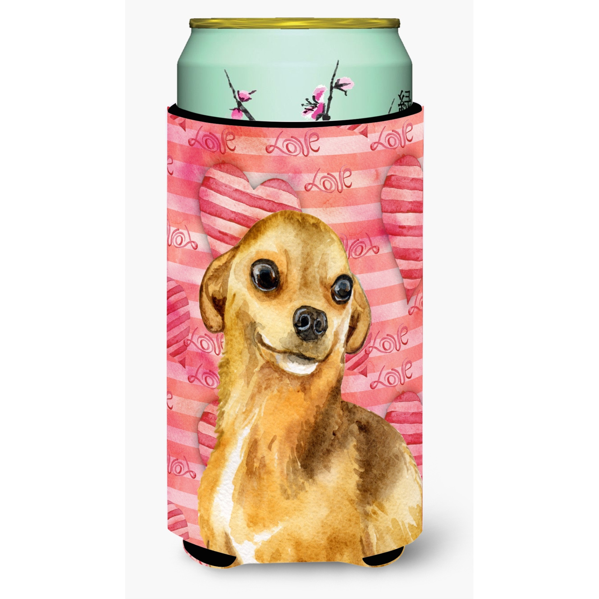 &quotCaroline's Treasures Chihuahua Love Decorative Can Hugger, Tall Boy, Multicolor"