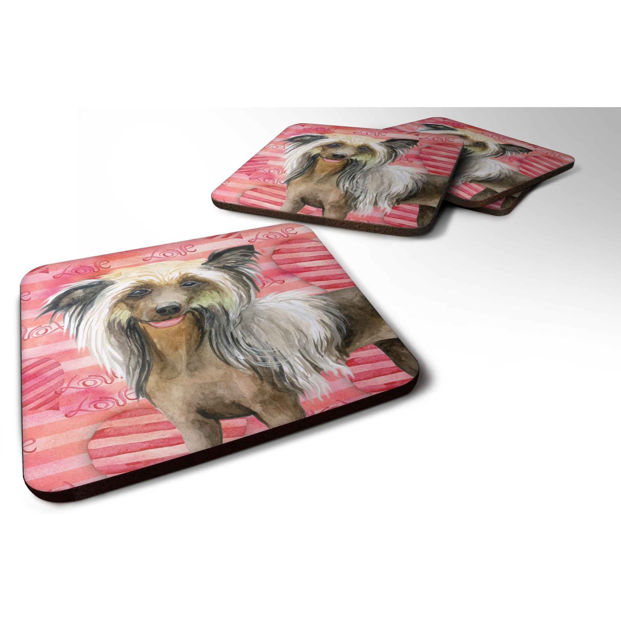&quotCaroline's Treasures Chinese Crested Love Decorative coasters, Multicolor"