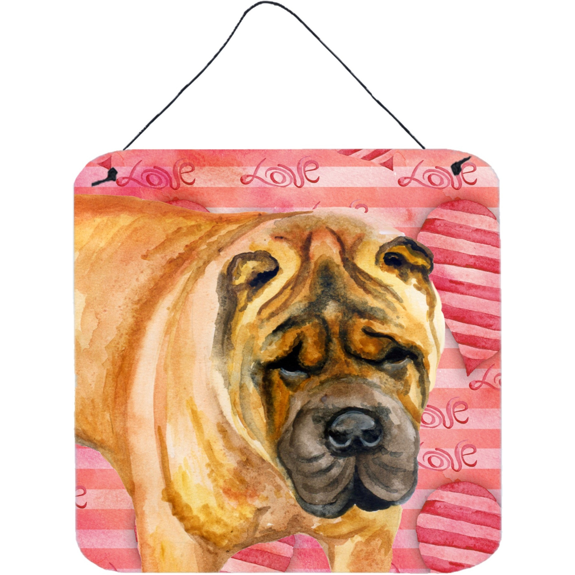 &quotCaroline's Treasures Shar Pei Metal Print, 6h x 6w, Love is a Dog"