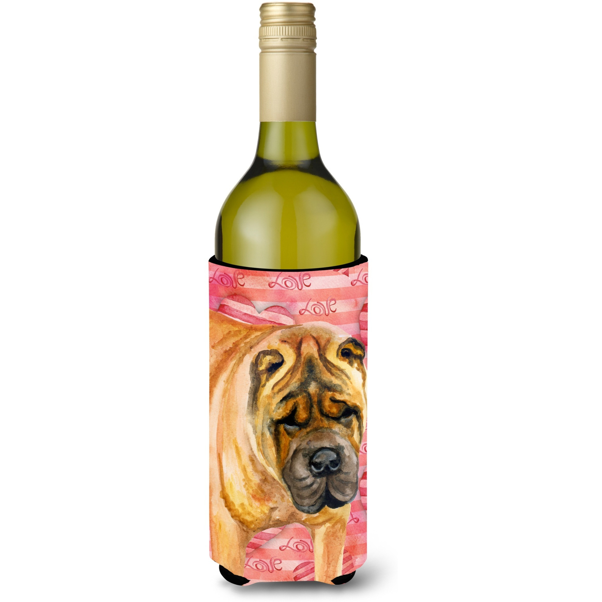 &quotCaroline's Treasures Shar Pei Love Decorative Bottle Hugger, 750ml, Multicolor"