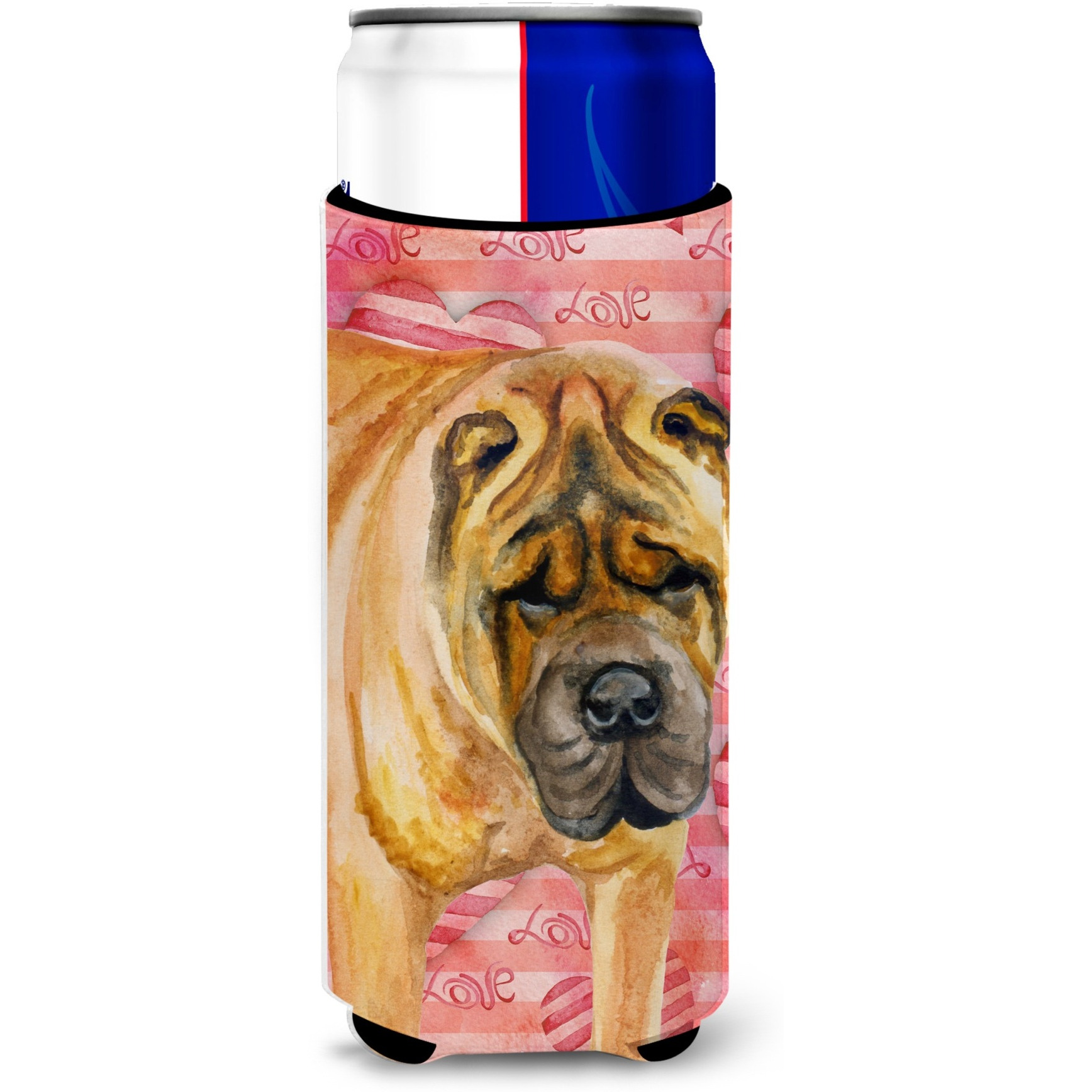 &quotCaroline's Treasures Shar Pei Love Decorative Can Hugger, Slim, Multicolor"