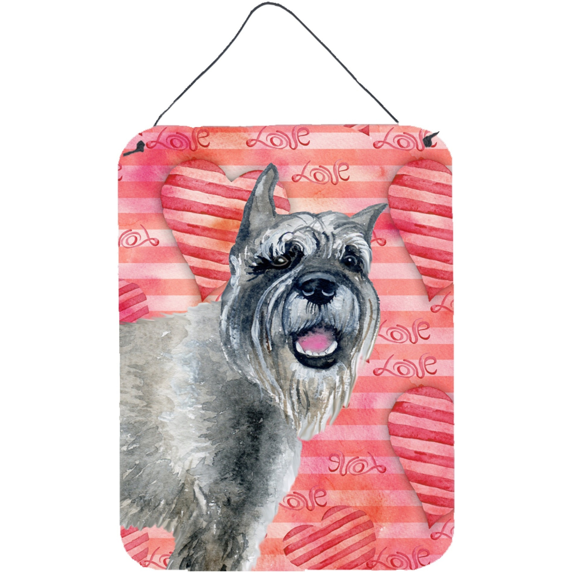 &quotCaroline's Treasures Schnauzer Love Metal Print, 16"" x 12"", Multicolor"