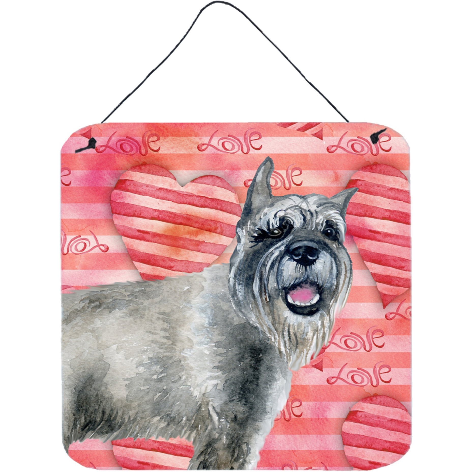 &quotCaroline's Treasures Schnauzer Metal Print, 6h x 6w, Love is a Dog"