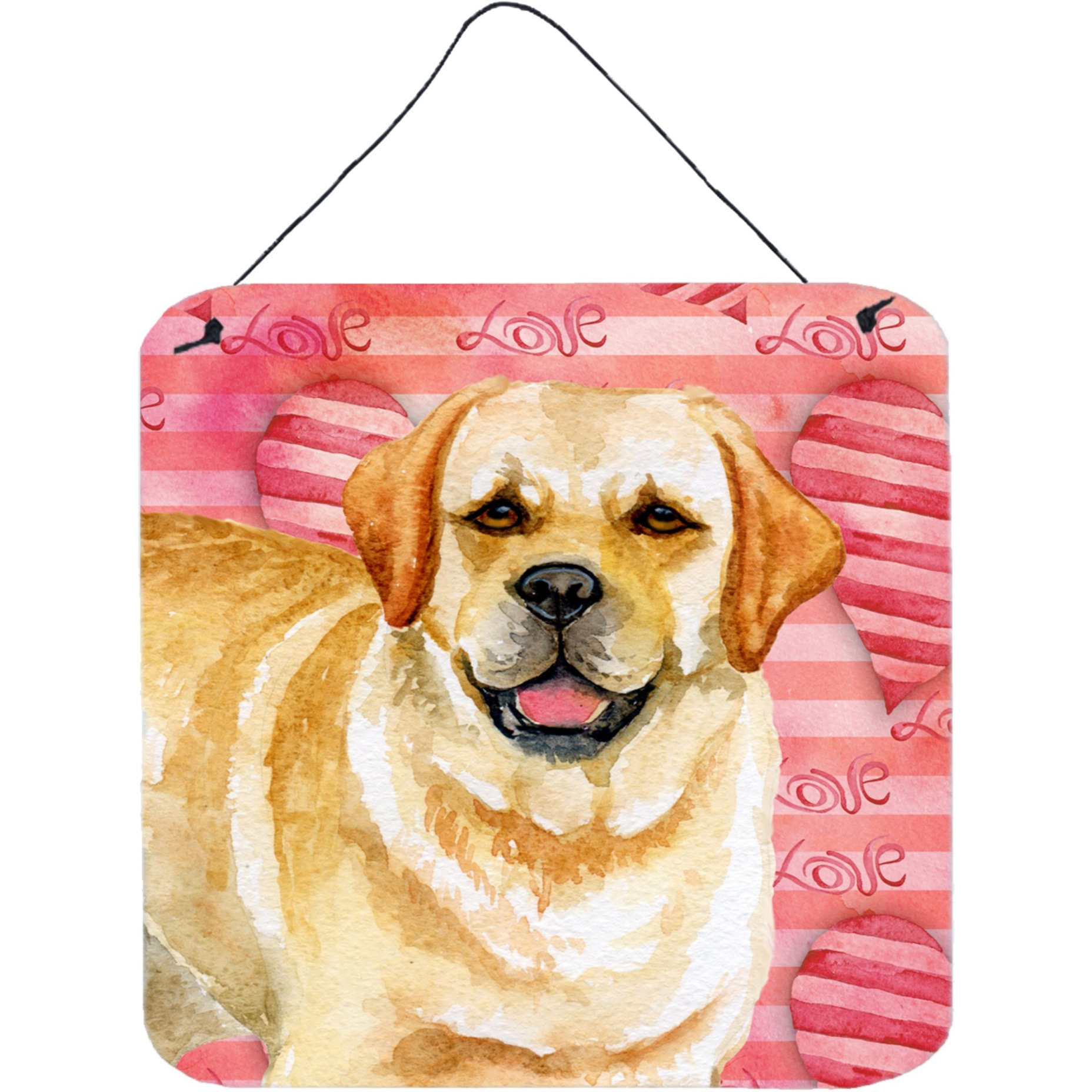 &quotCaroline's Treasures Golden Retriever Metal Print, 6h x 6w, Love is a Dog"