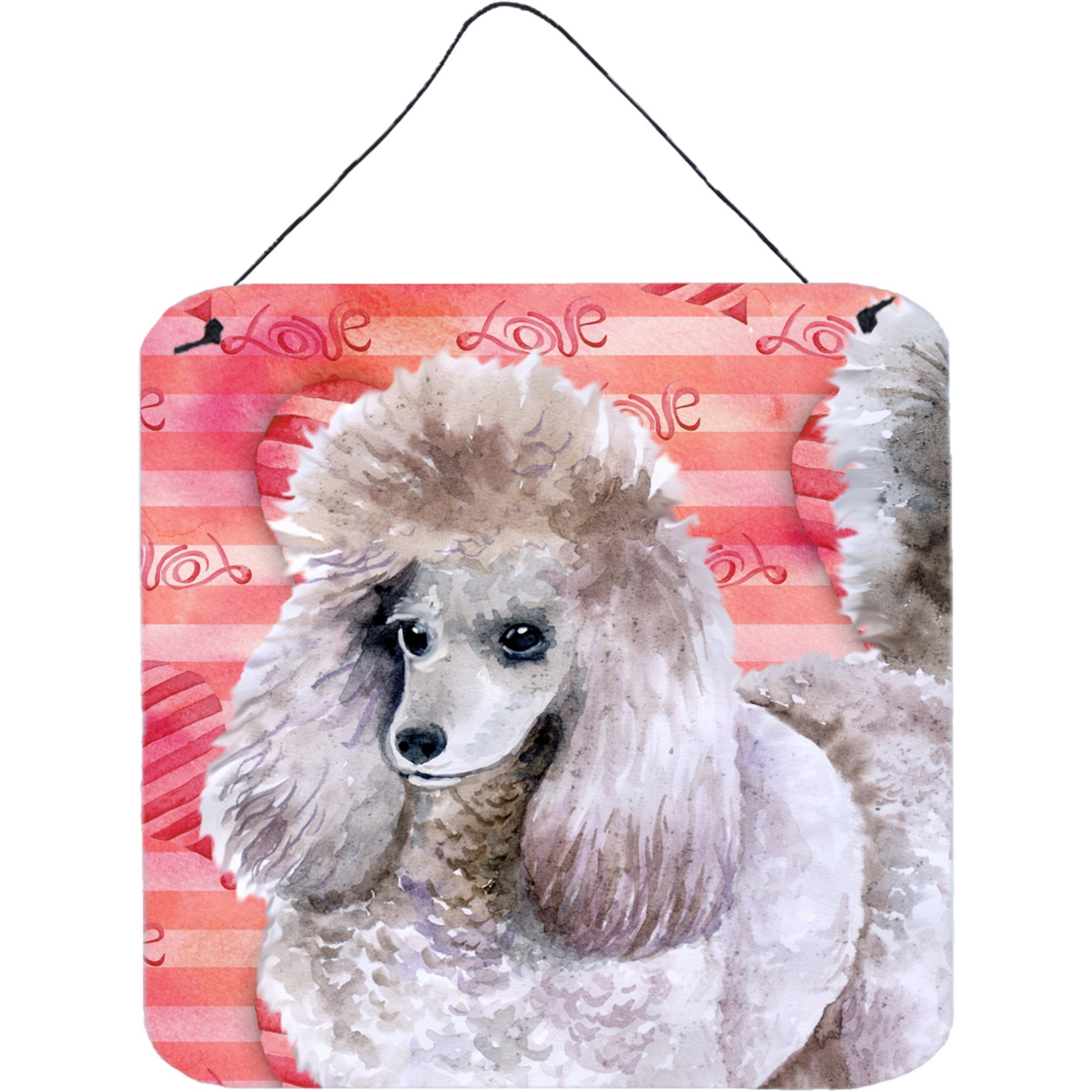 &quotCaroline's Treasures Poodle Metal Print, 6h x 6w, Love is a Dog"