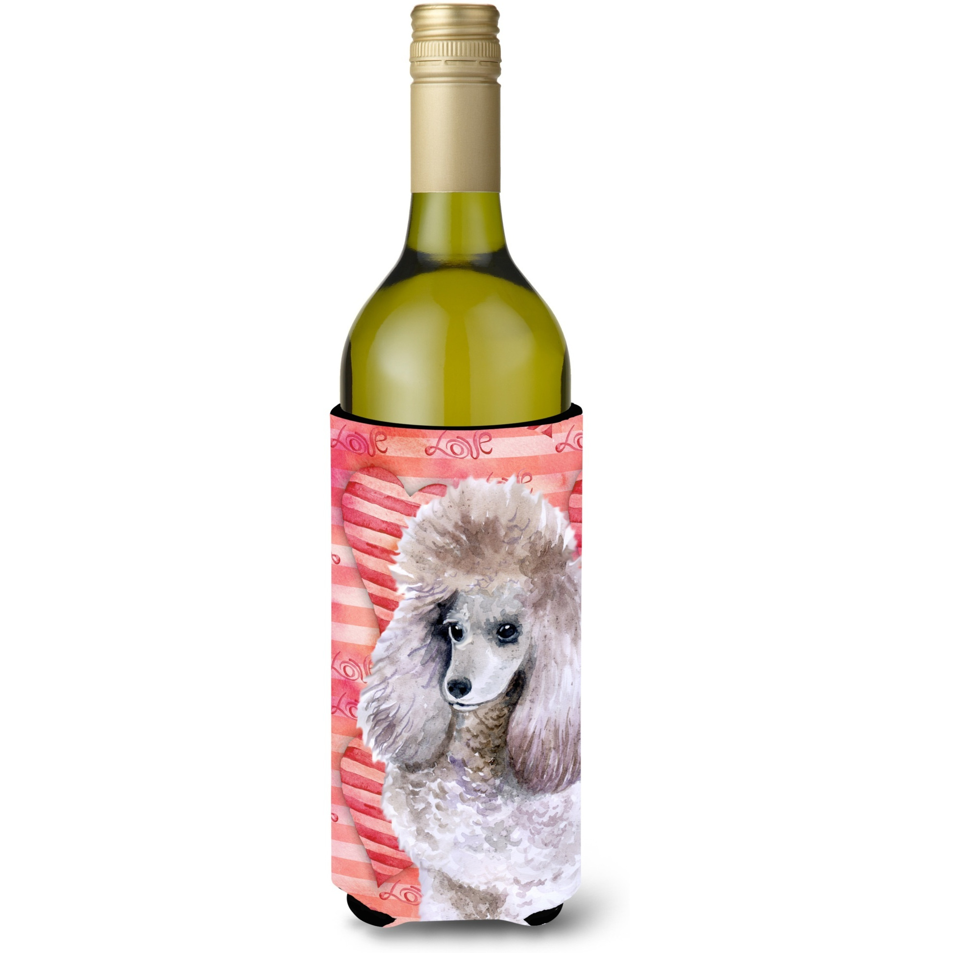 &quotCaroline's Treasures Poodle Love Decorative Bottle Hugger, 750ml, Multicolor"