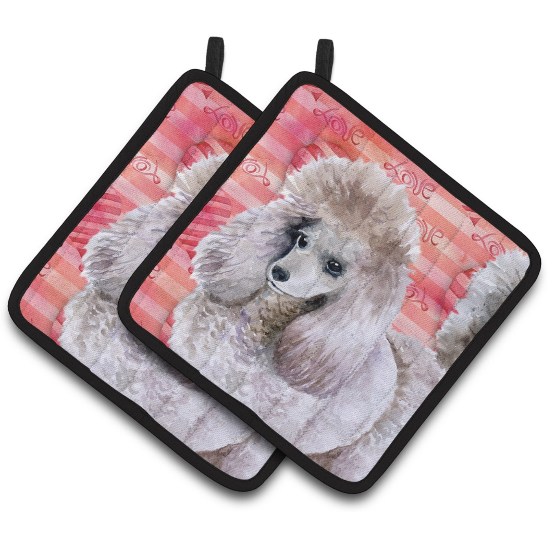 &quotCaroline's Treasures Poodle Decorated pot holder, 7.5H x 7.5W, Love is a Dog"