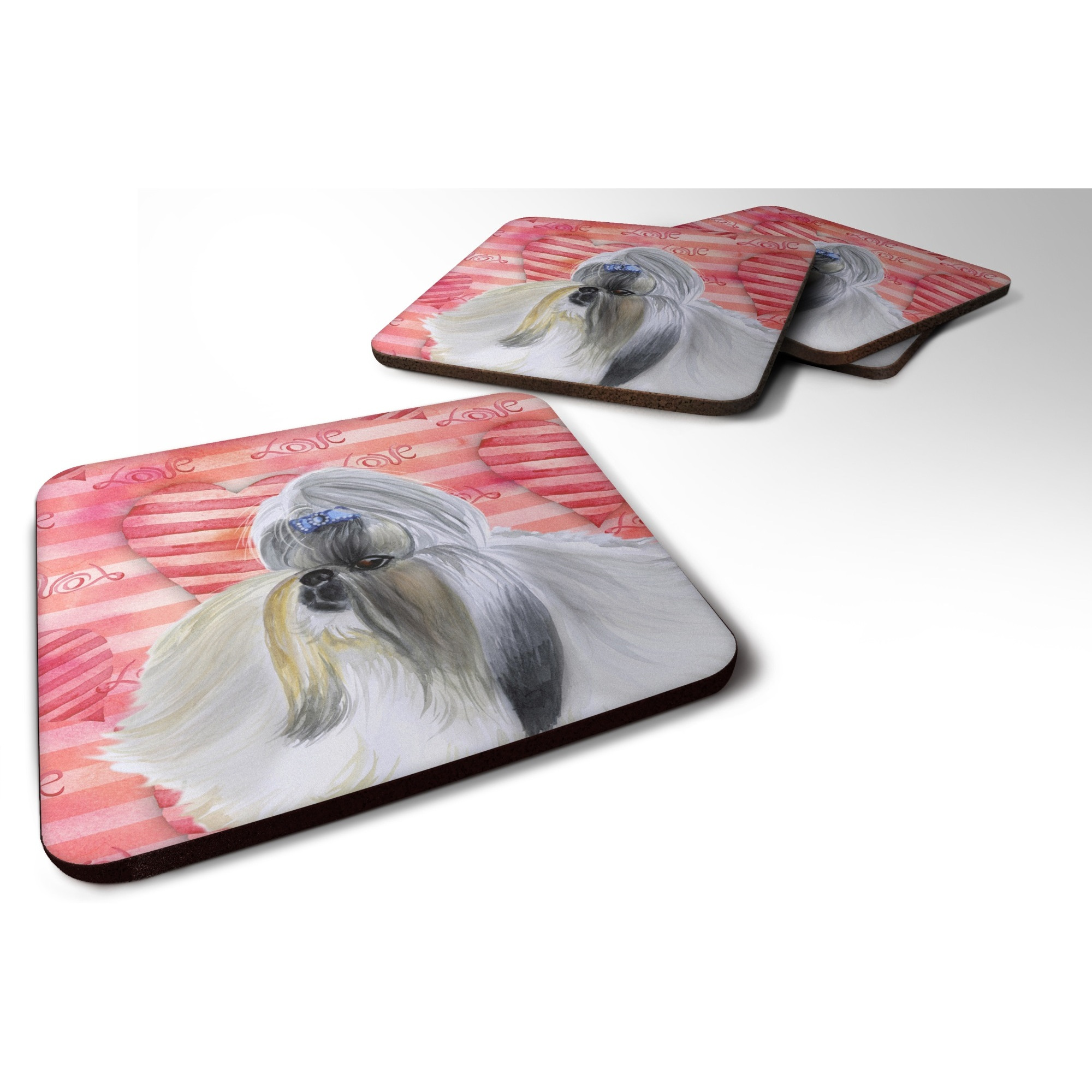 &quotCaroline's Treasures Shih Tzu Love Decorative coasters, Multicolor"