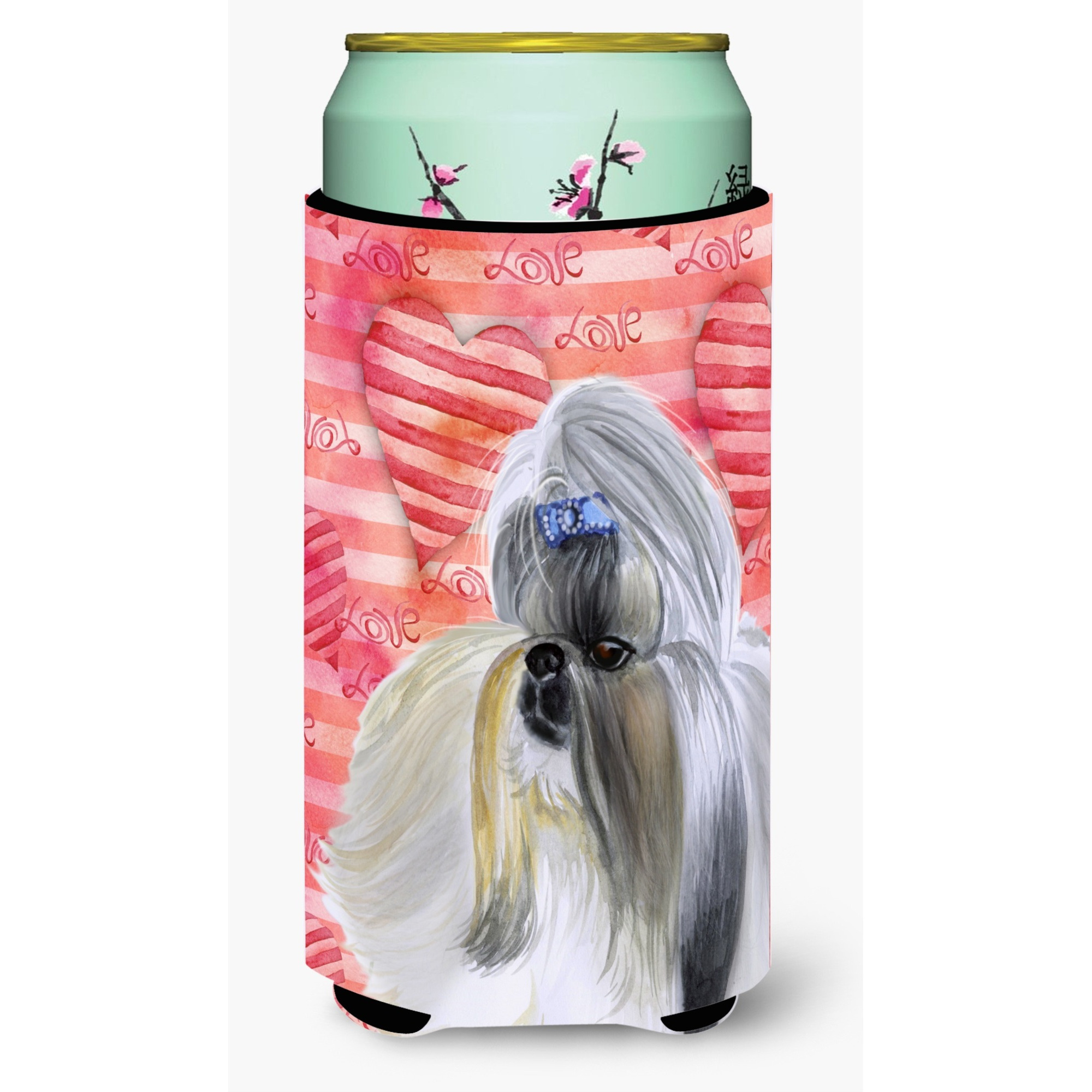 &quotCaroline's Treasures Shih Tzu Love Decorative Can Hugger, Tall Boy, Multicolor"